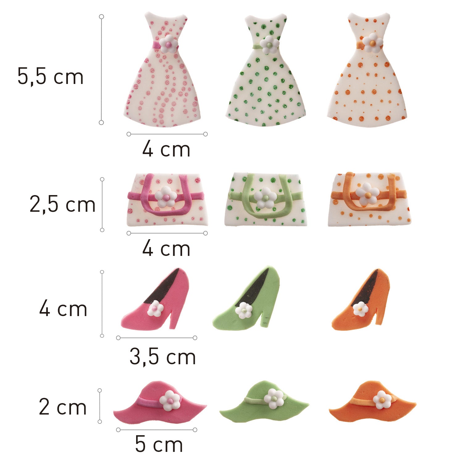 SUGAR DECORATIONS 2D MOTHER ACCESSORIES 12 MODELS