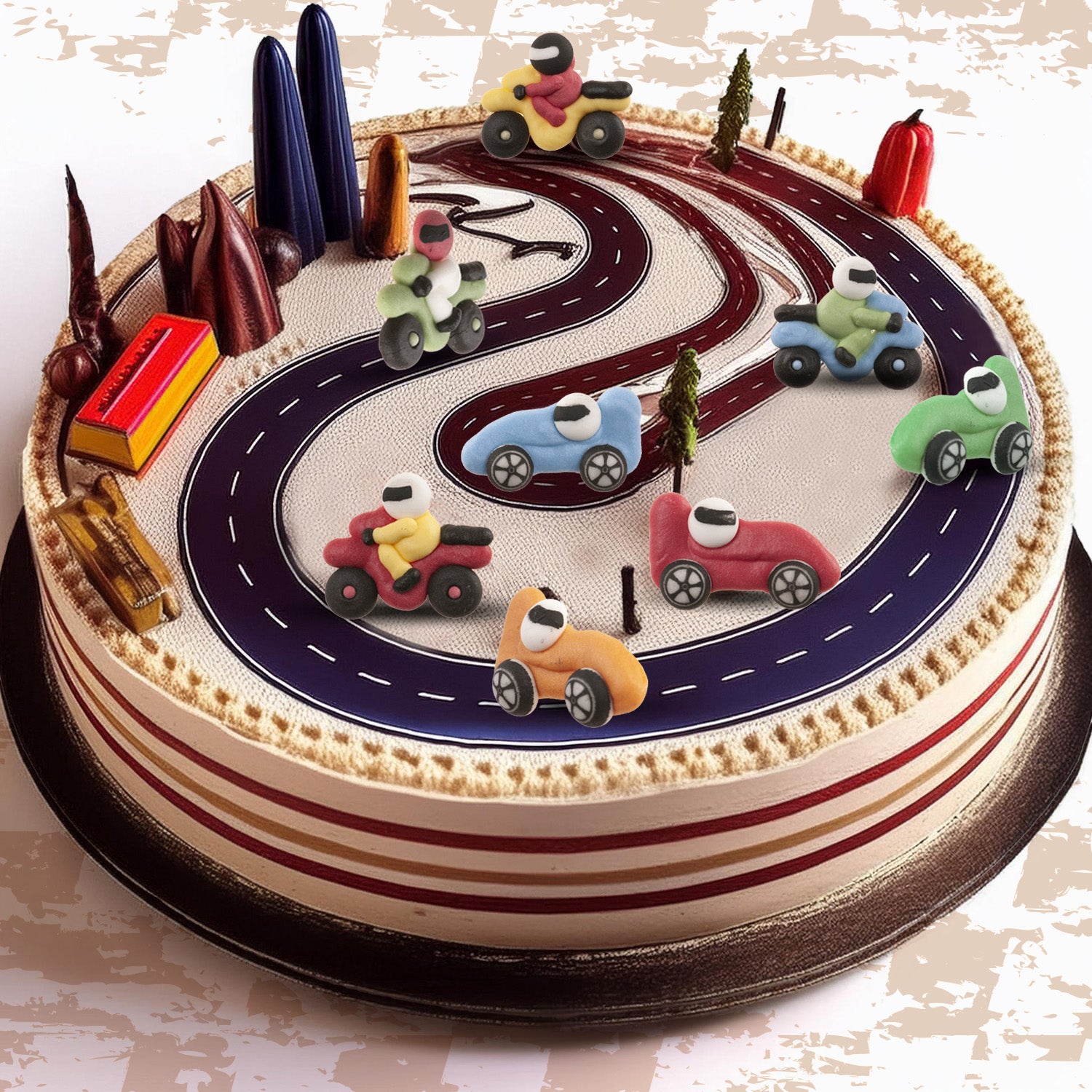 DECORAZIONE DI ZUCCHERO AUTO E MOTO 8 DISEGNI