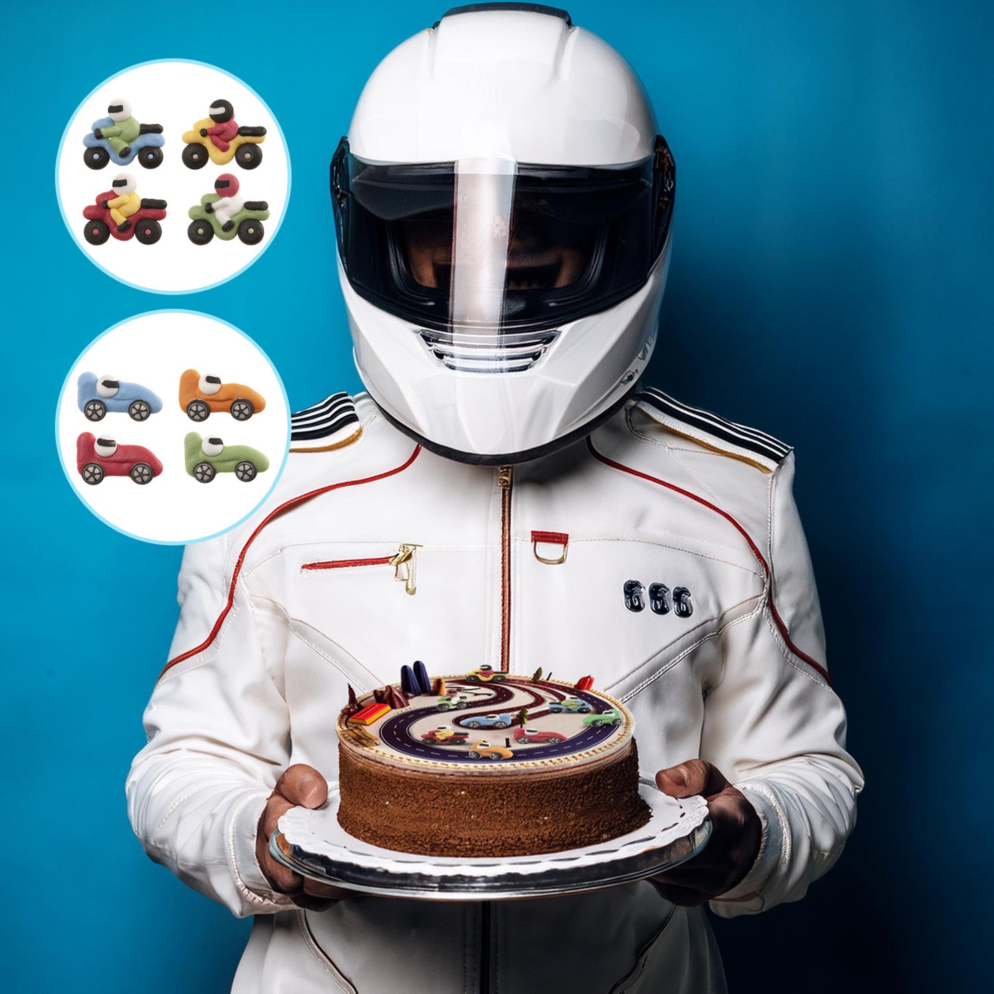 SUGAR DECORATION CARS AND MOTORBIKES 8 DESIGNS
