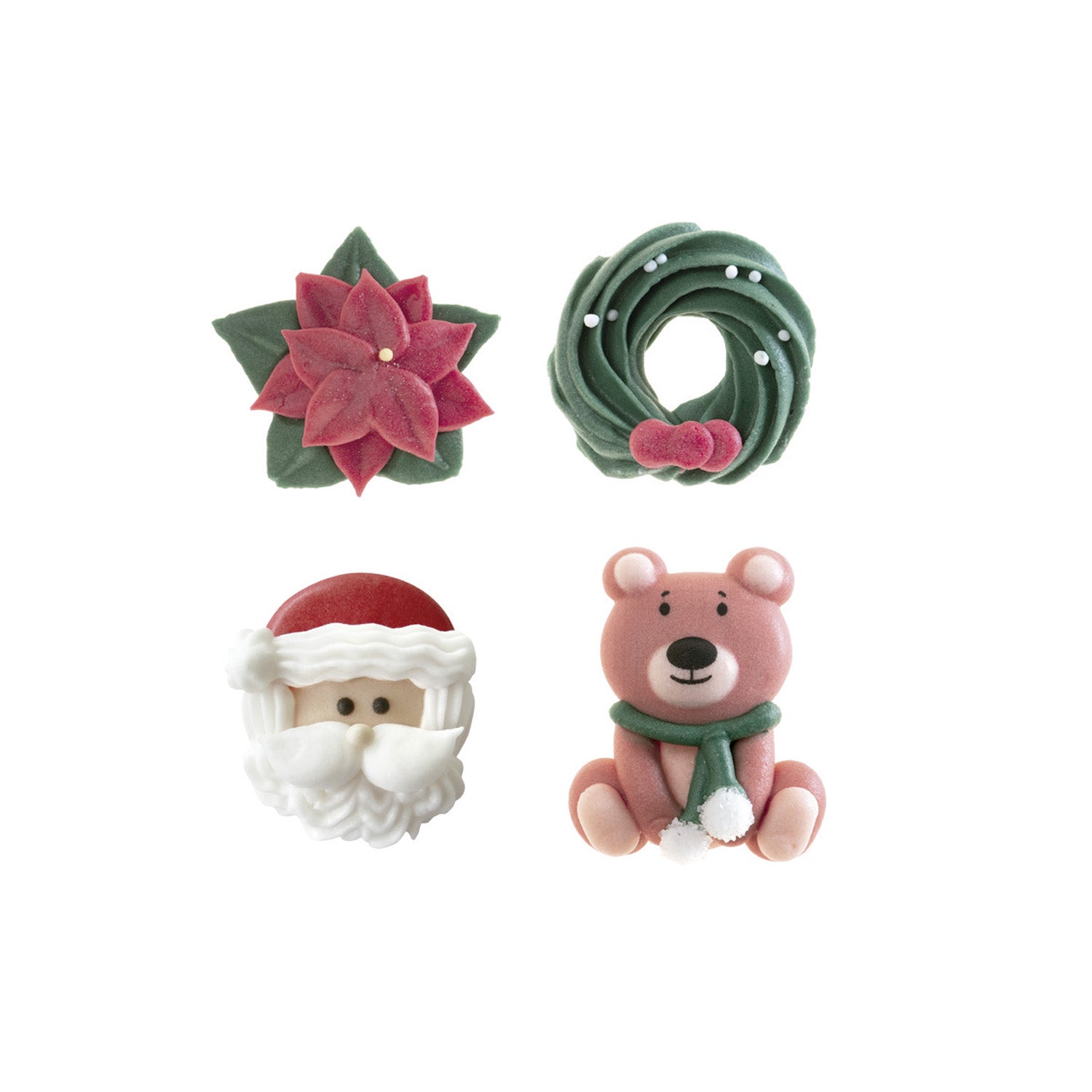 SUGAR DECORATION CHRISTMAS 4 DESIGNS