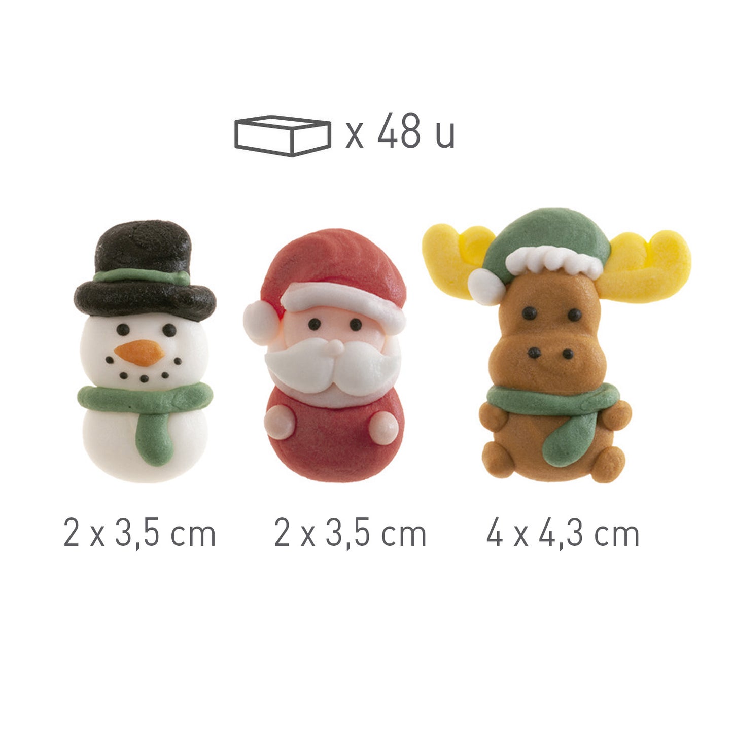 SUGAR DECORATION CHRISTMAS 3 DESIGNS