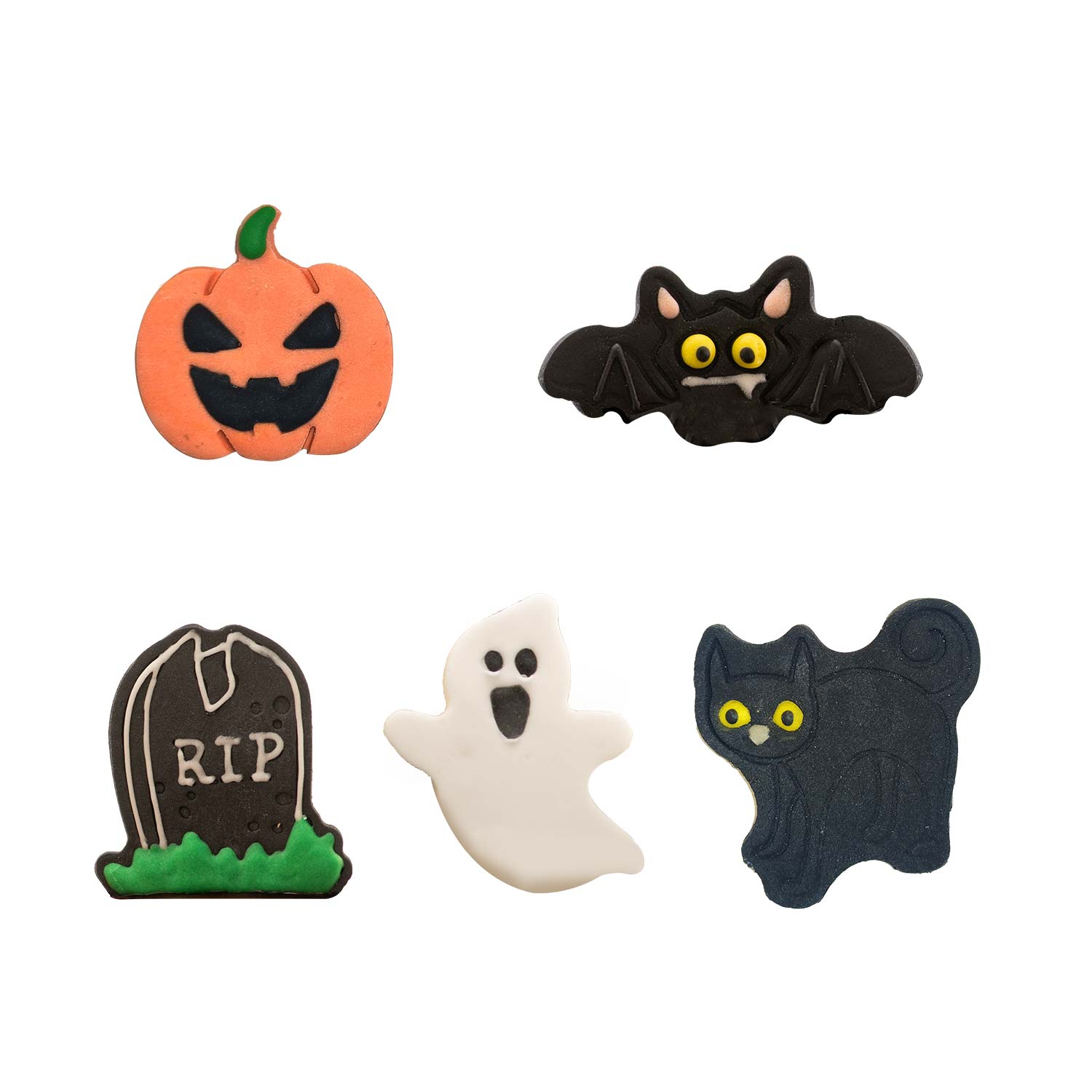 HALLOWEEN SUGAR CAKE DECORATION 5 DESIGNS 50X51MM