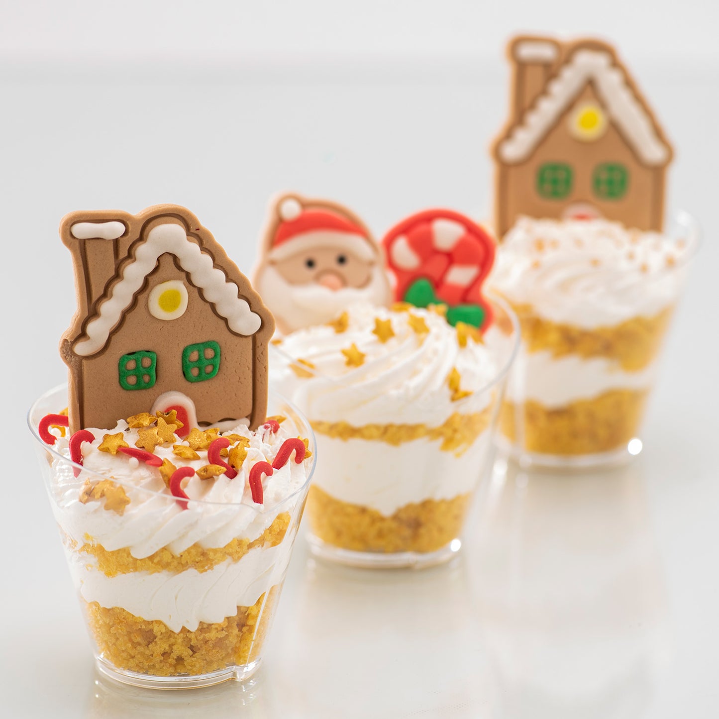 DECORATION EN SUCRE 2D NOEL 5 DESSINS BRUNS
