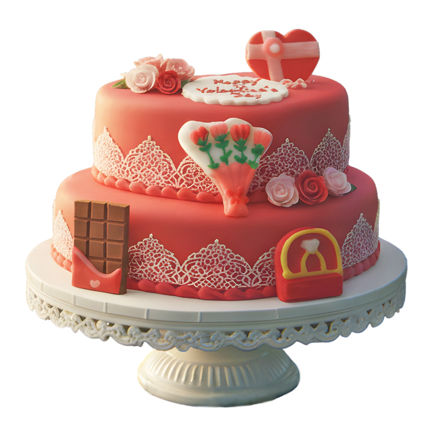 DÉCORATION EN SUCRE 2D POUR LA VALENTIN 8 MOTIFS 40 U