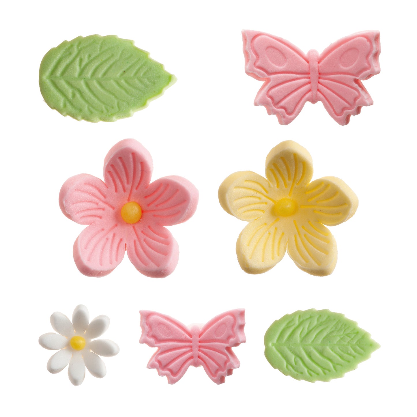 DÉCORATION EN SUCRE FLEURS, FEUILLES ET PAPILLONS 7 MODÈLES