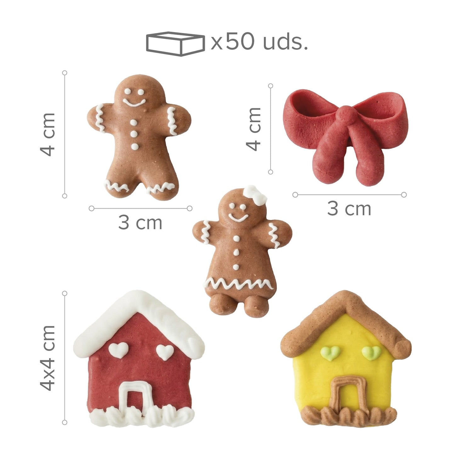 DÉCORATION EN SUCRE 2D NOËL GINGERBREAD ET PETITES MAISONS 5