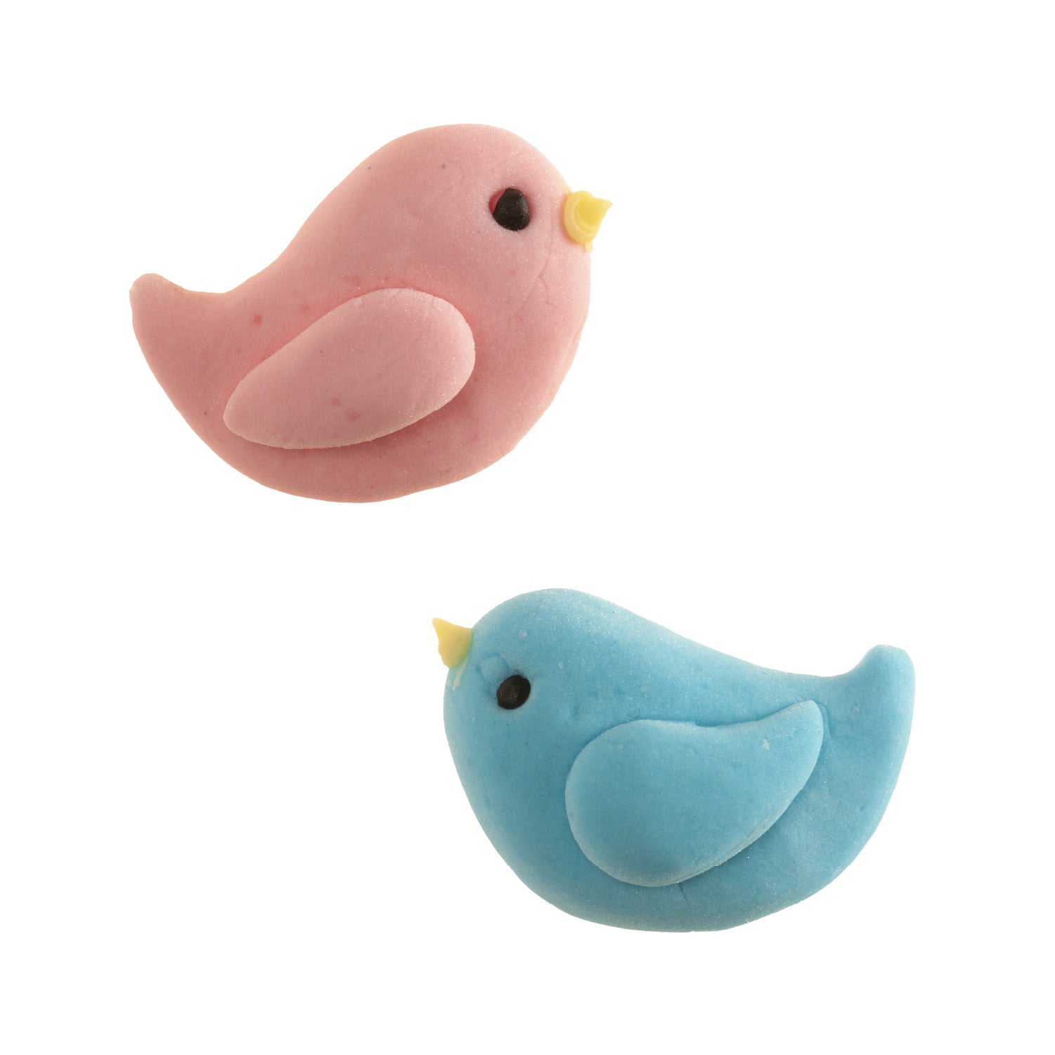 DECORACION AZUCAR 2D PAJAROS ROSA Y AZUL 40 UNIDADES