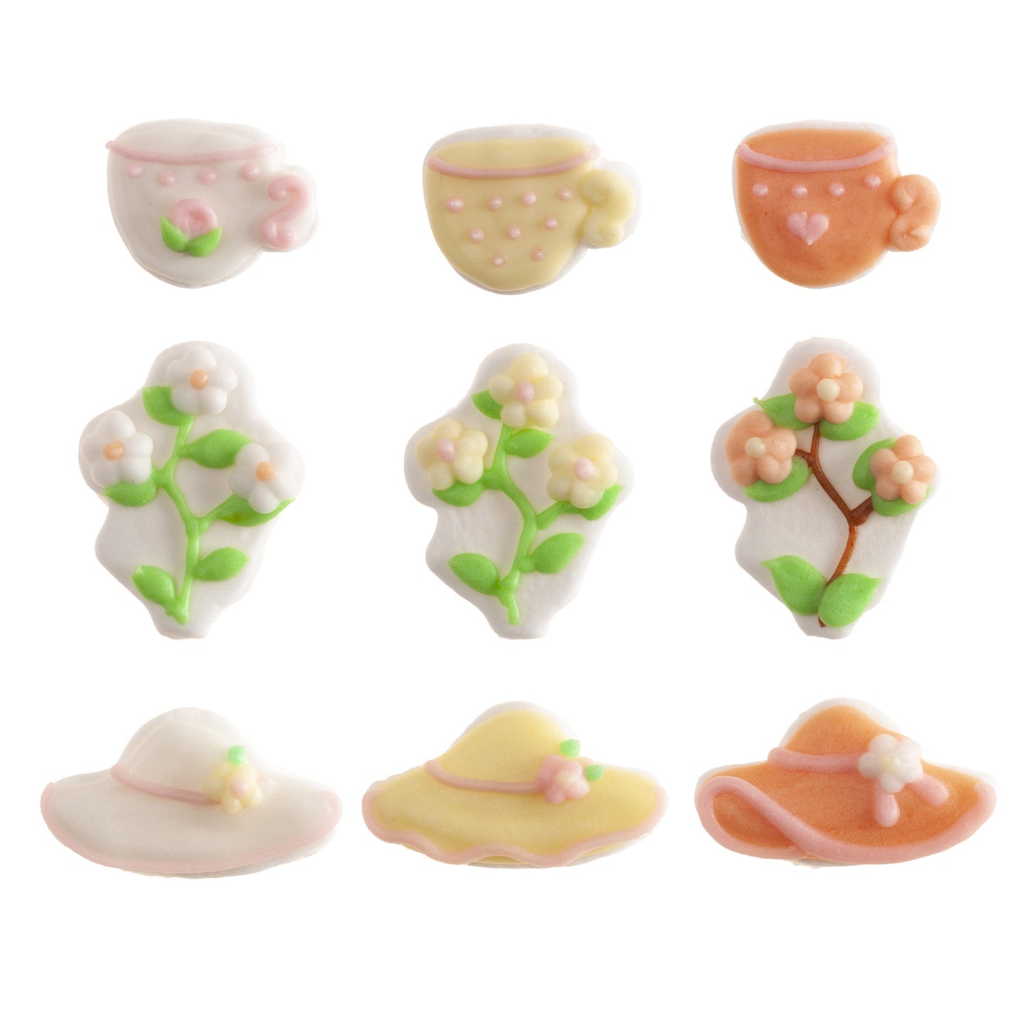 DÉCORATION EN SUCRE 2D ASSORTIMENT DOUX JARDIN 3MOD 45 PCS