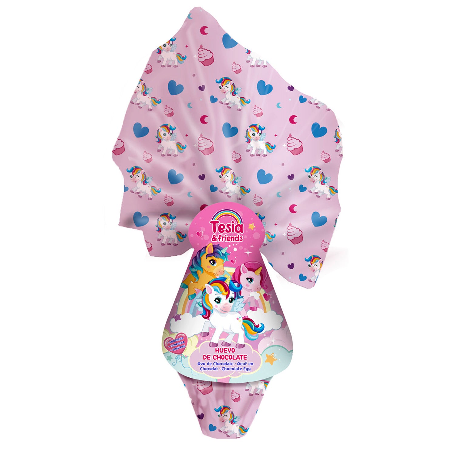 OEUF CHOCOLAT DE PÂQUES AVEC SURPRISE LICORNE TESIA 120GR