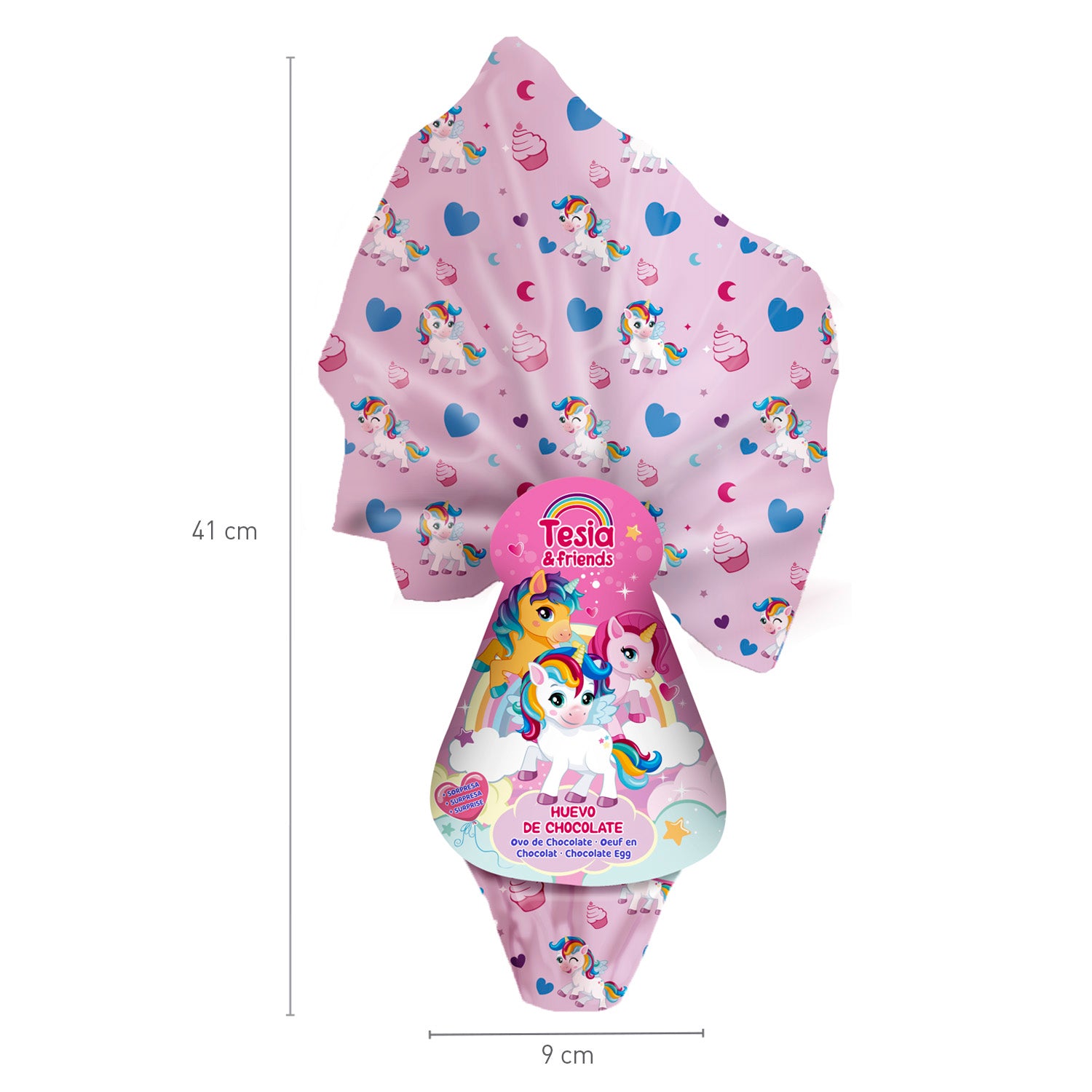 OEUF CHOCOLAT DE PÂQUES AVEC SURPRISE LICORNE TESIA 120GR
