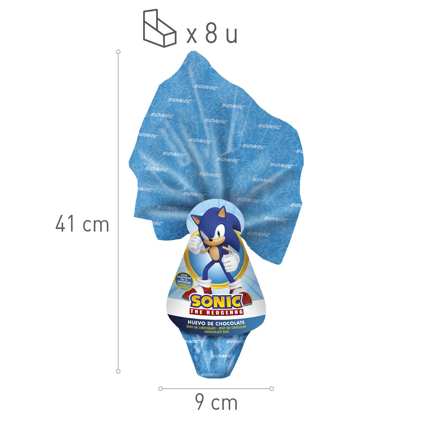 OEUFS DE PÂQUES EN CHOCOLAT SONIC 120GR