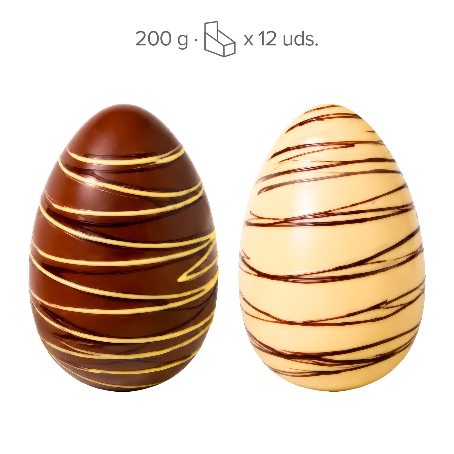 HUEVO DE CHOCOLATE 2 COLORES 200GR