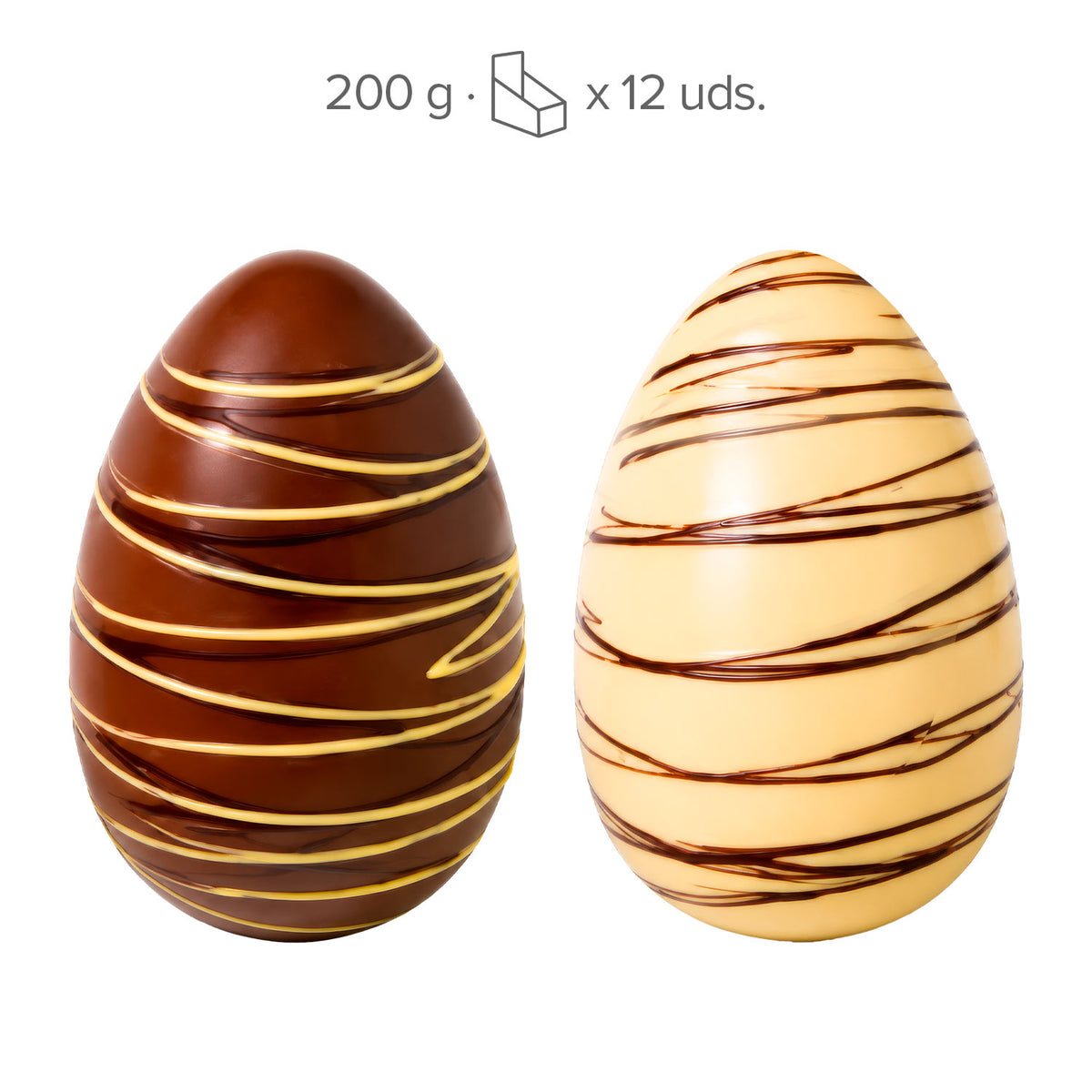 HUEVO DE CHOCOLATE 2 COLORES 200GR