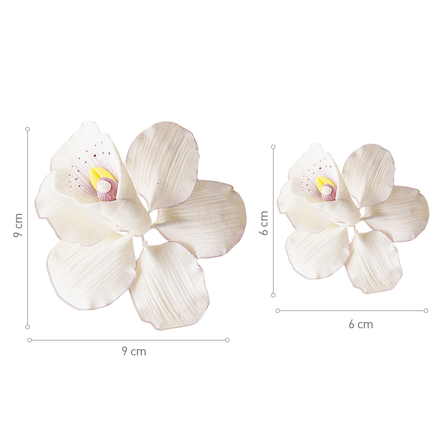 DECORAZIONE ZUCCHERO ASSORTIMENTO ORCHIDEE  9X9 | 6X6 CM