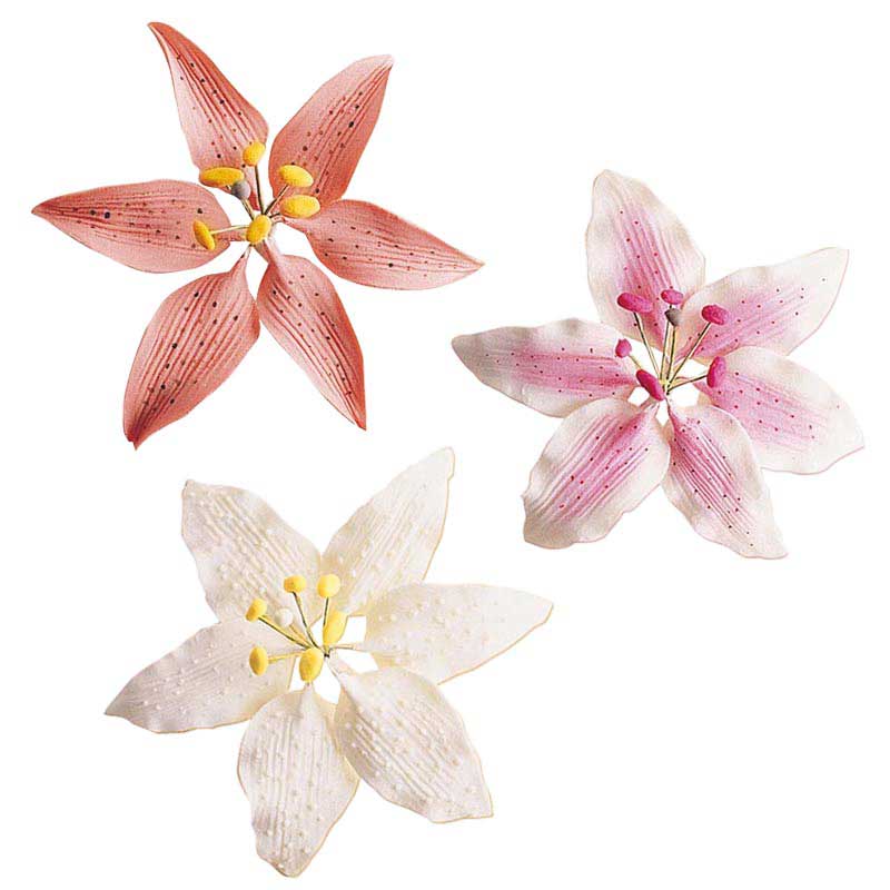 SUGAR DECORATION LILAC FLOWERS ASSORTMENT 8X8CM