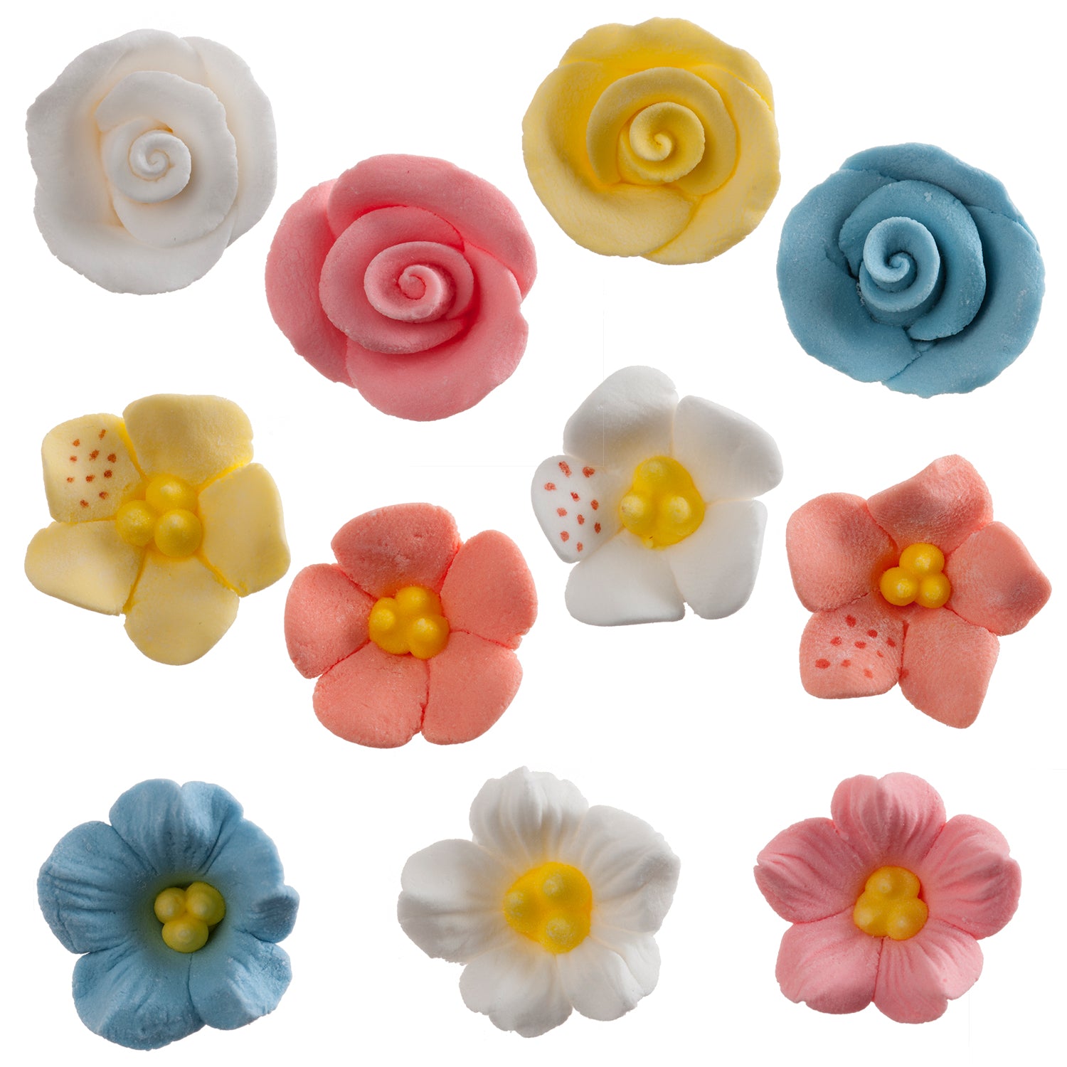 DECORACION AZUCAR SURTIDO MINI FLORES AZUCAR 2CM