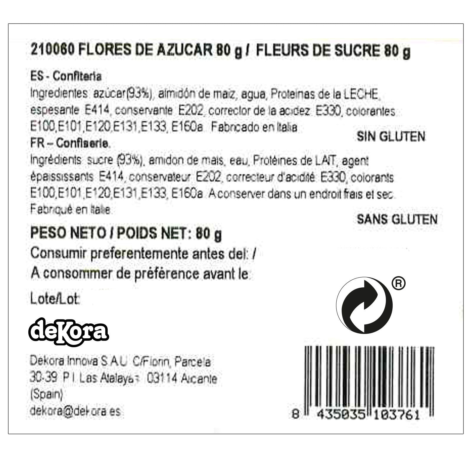 FLORES DE AÇÚCAR 80 g AZF