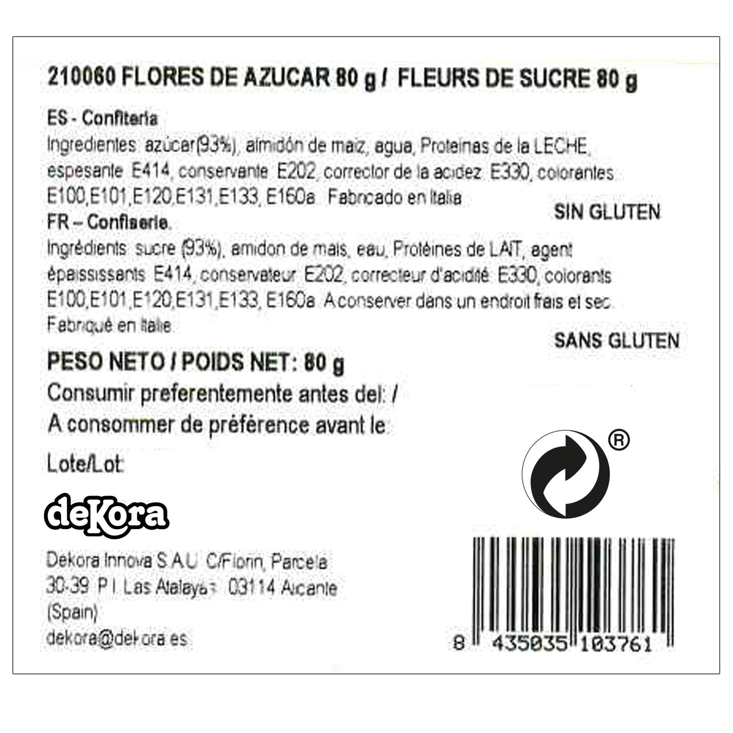 FLORES DE AÇÚCAR 80 g AZF