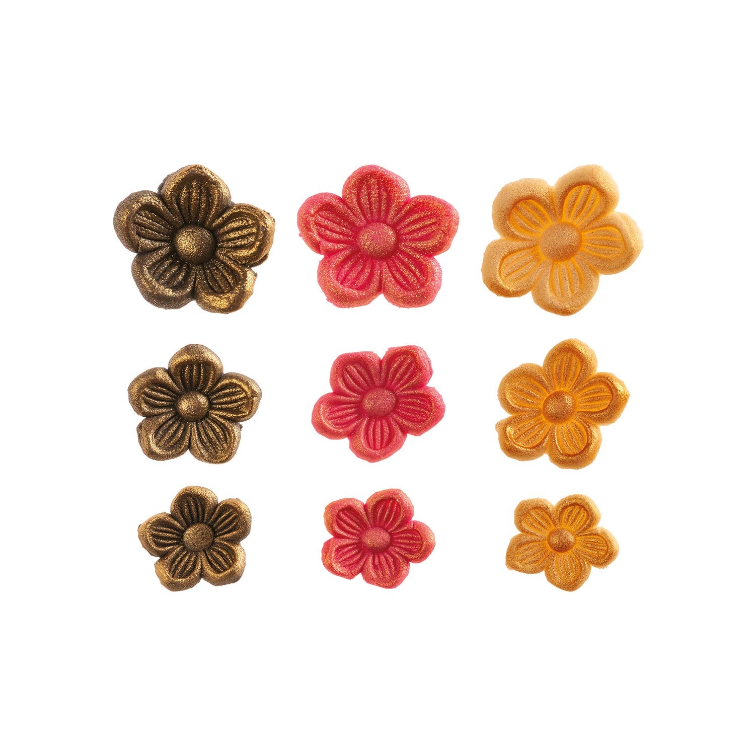 DECORAZIONE FIORE DI ZUCCHERO ORO, BORDEAUX, ORO NERO 1,5-2,