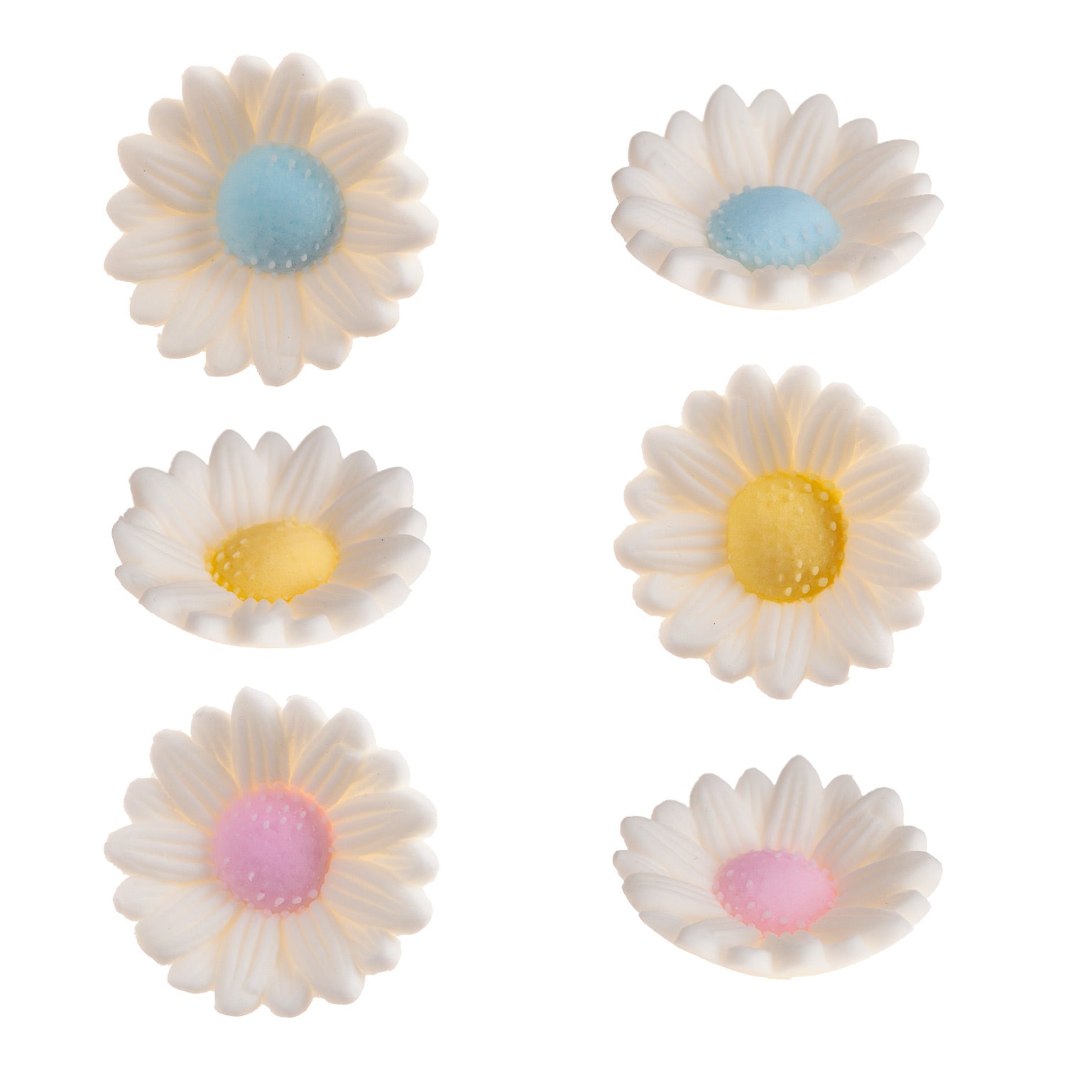DECORACIÓN AZÚCAR MARGARITAS CENTRO 3 COLORES Ø 3.2CM
