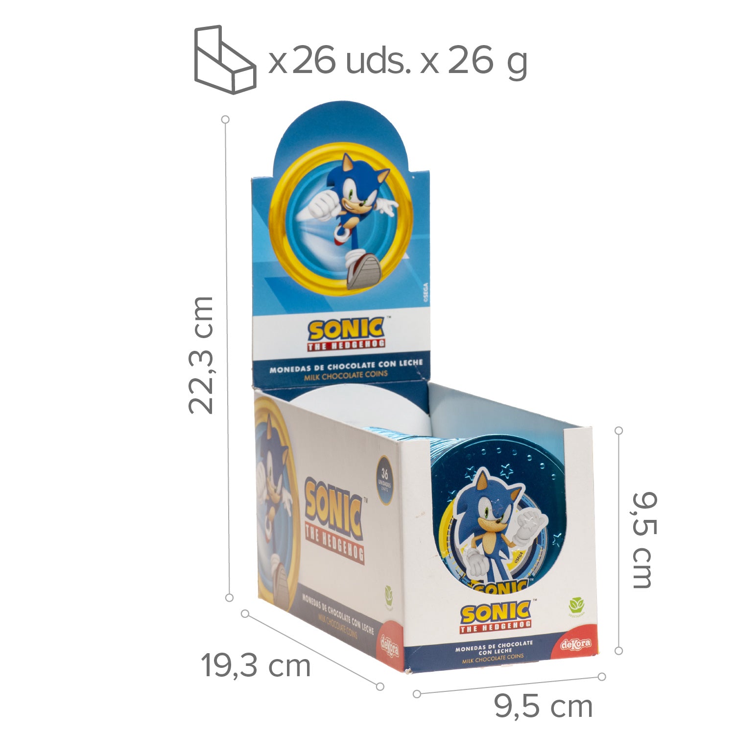 MONEDAS CHOCOLATE SONIC 26GR
