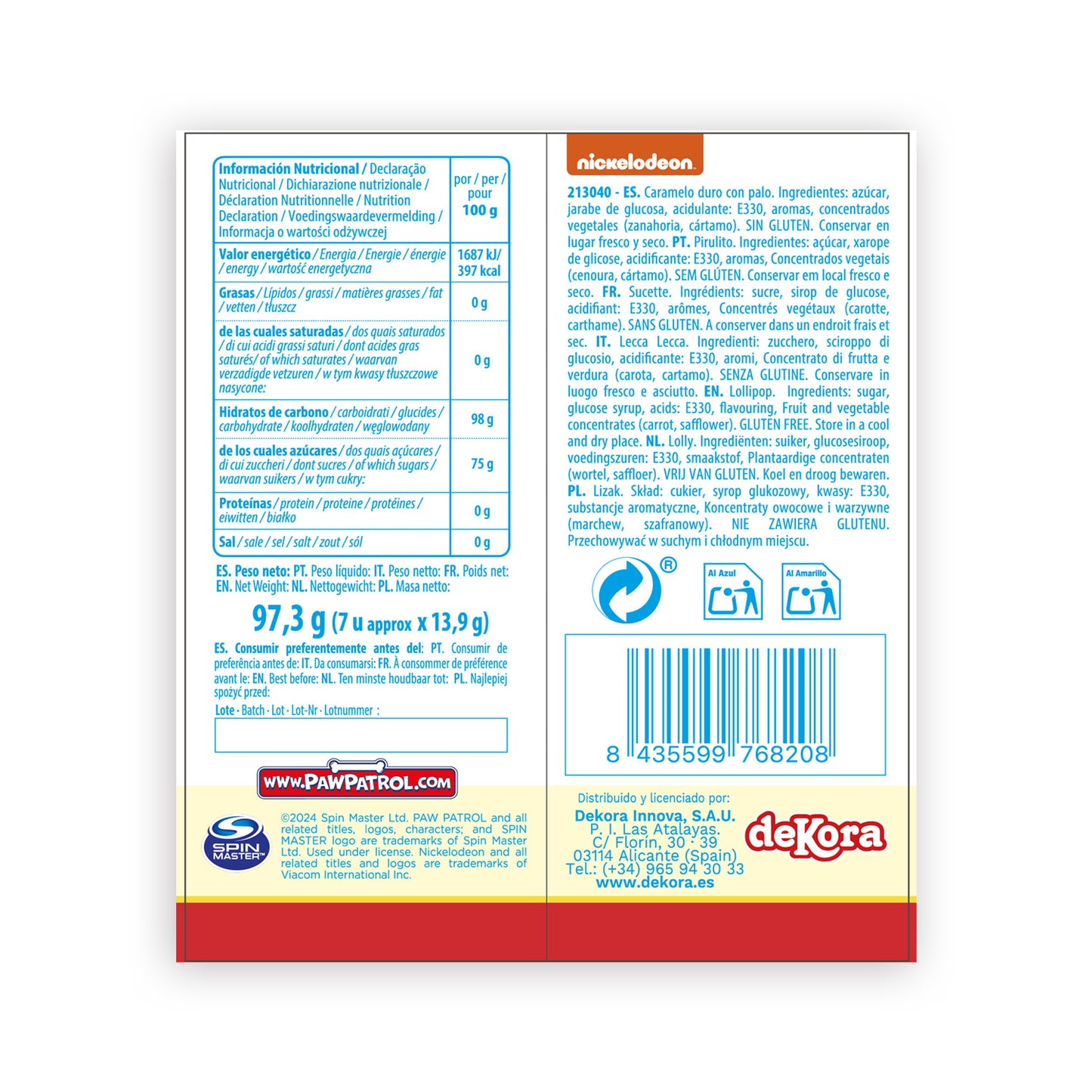 LECCA LECCA A FORMA DI CUORE PAW PATROL 13,9GR