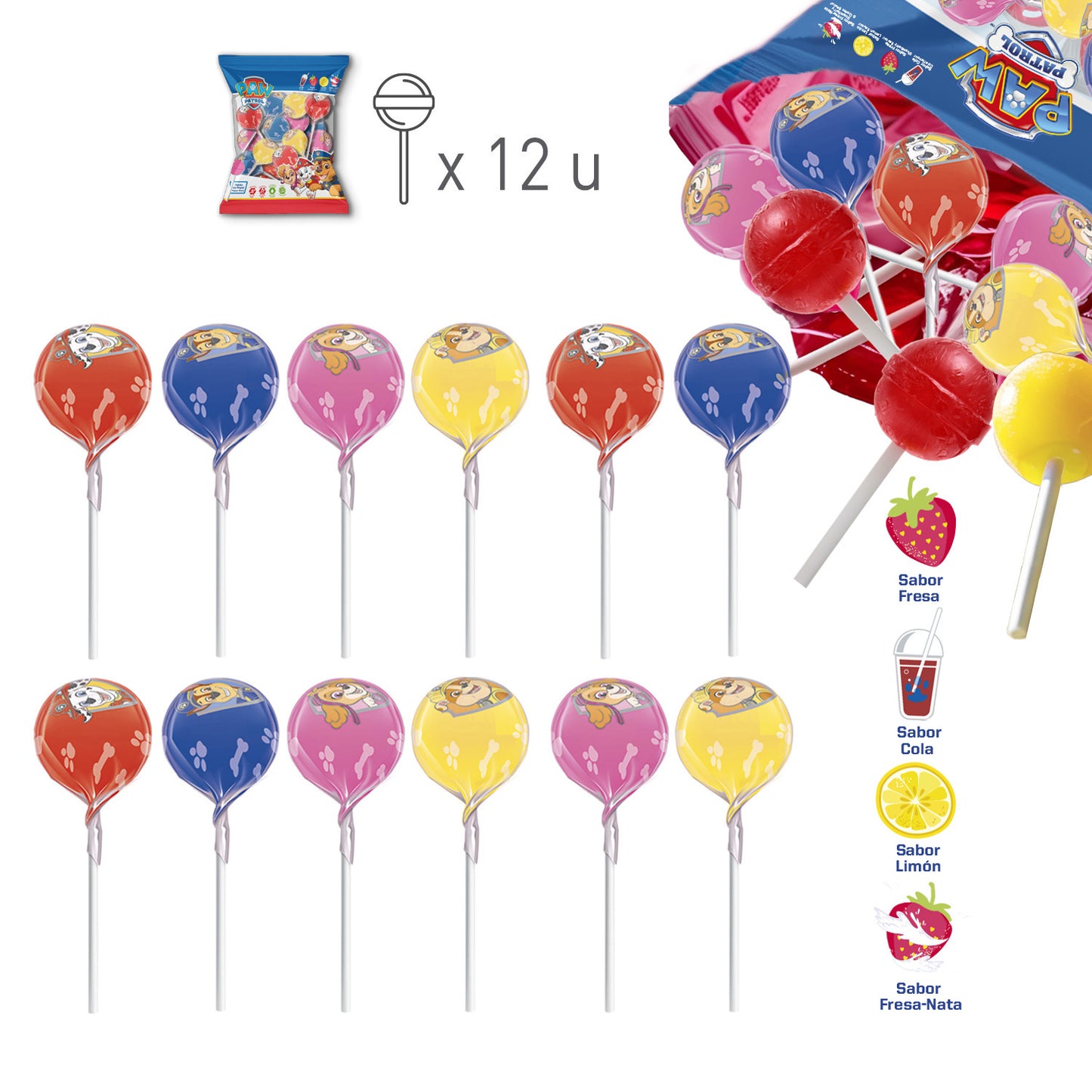 PAW PATROL CANDY LOLLIPOPS 12GR