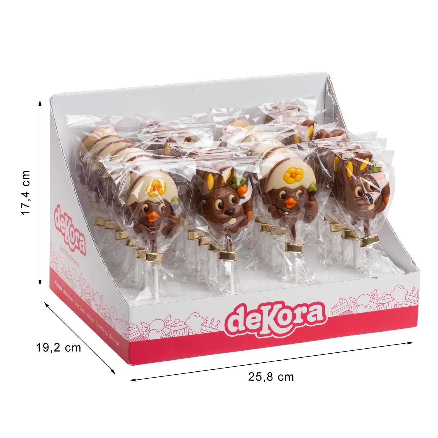 SUCETTES ANIMAUX DE PÂQUES CHOCOLAT  20GR