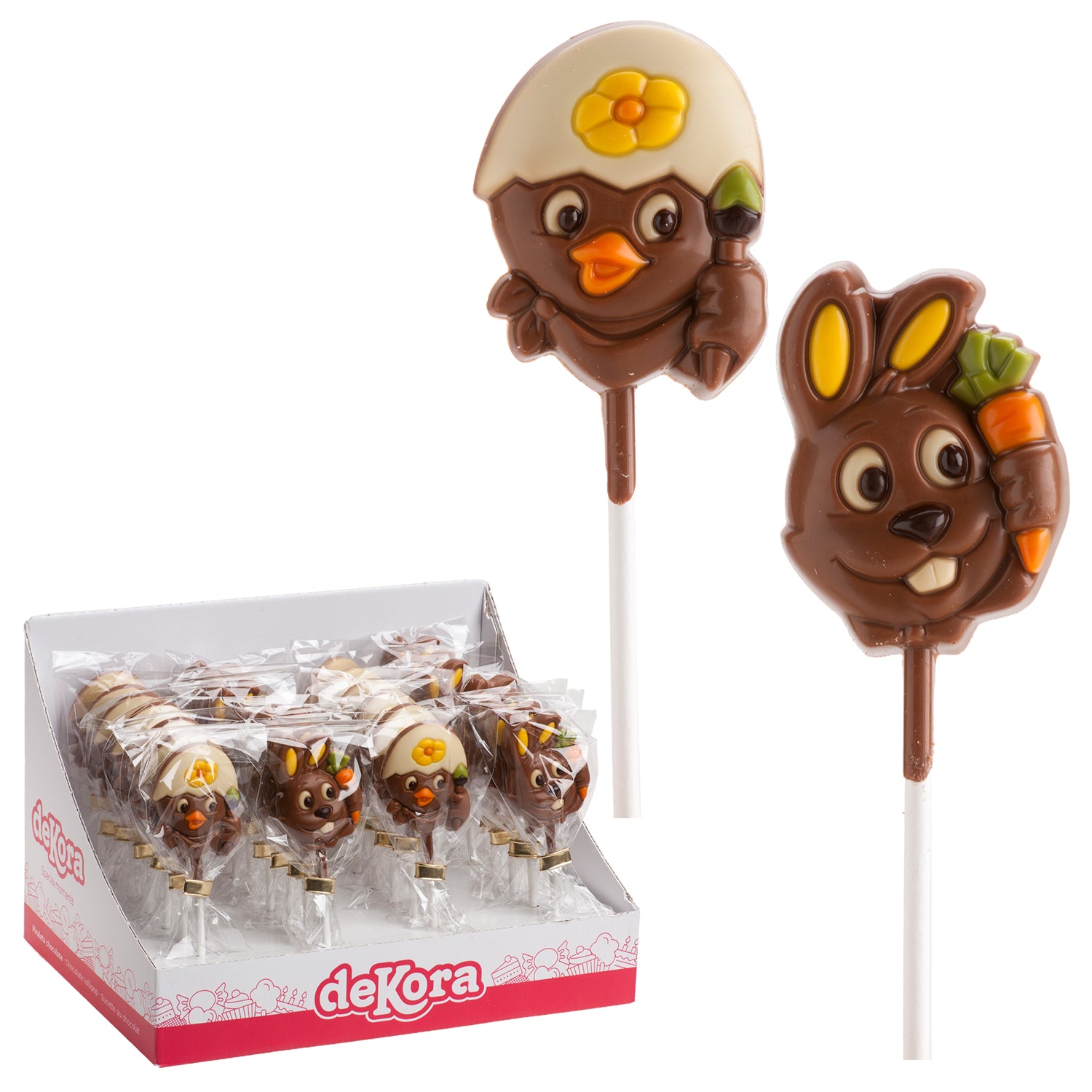 SUCETTES ANIMAUX DE PÂQUES CHOCOLAT  20GR