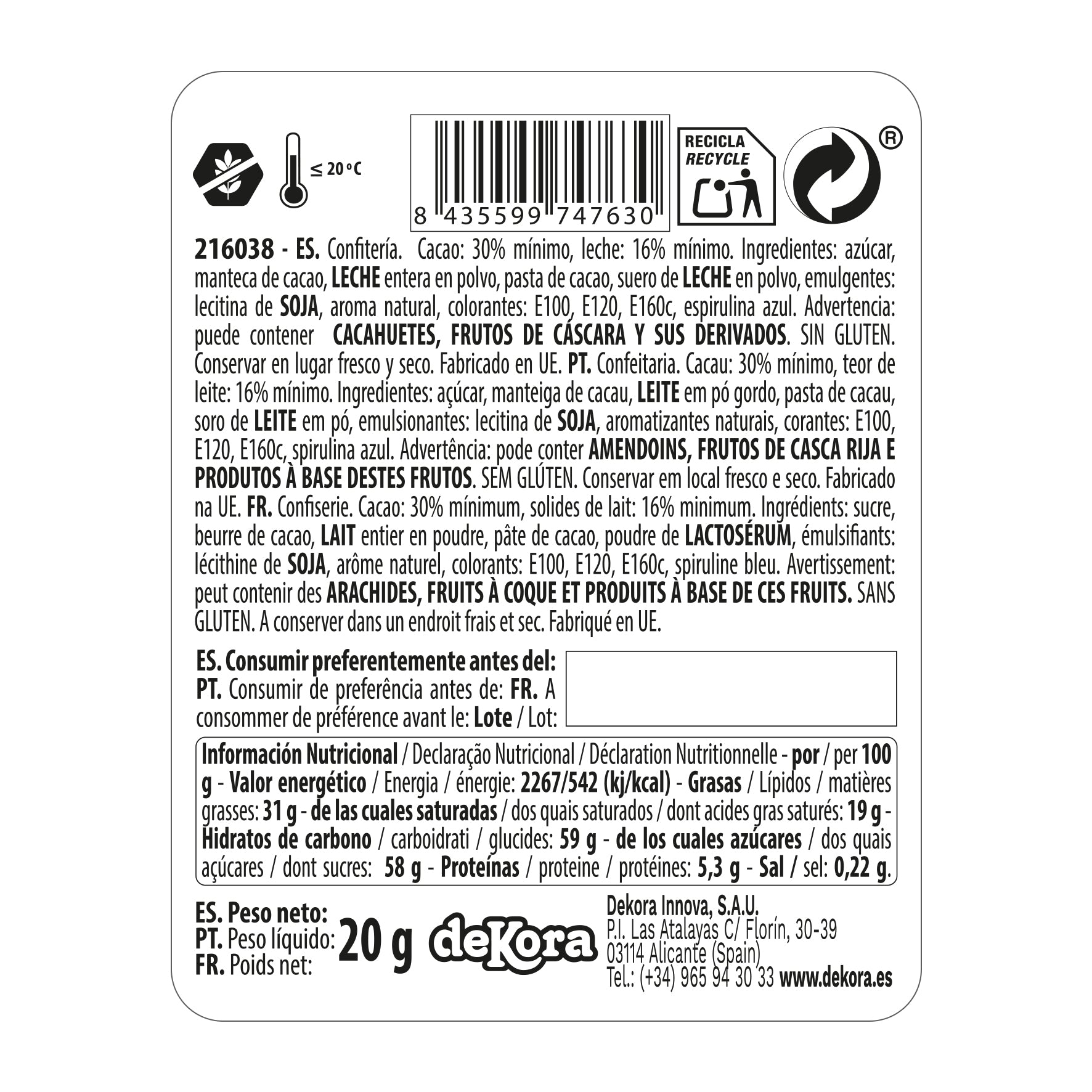 SUCETTES CHOCOLAT NOËL 20GR