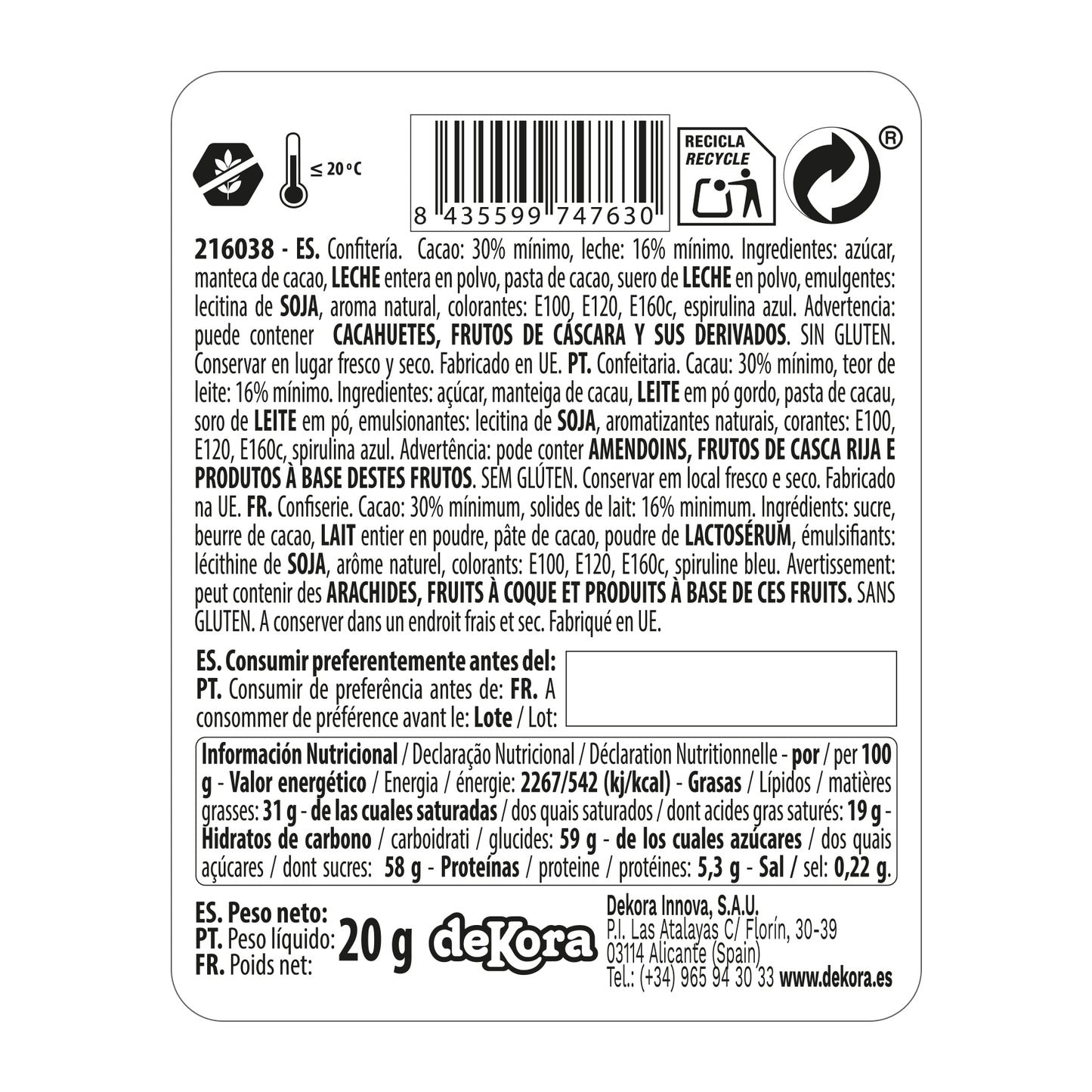 SUCETTES CHOCOLAT NOËL 20GR