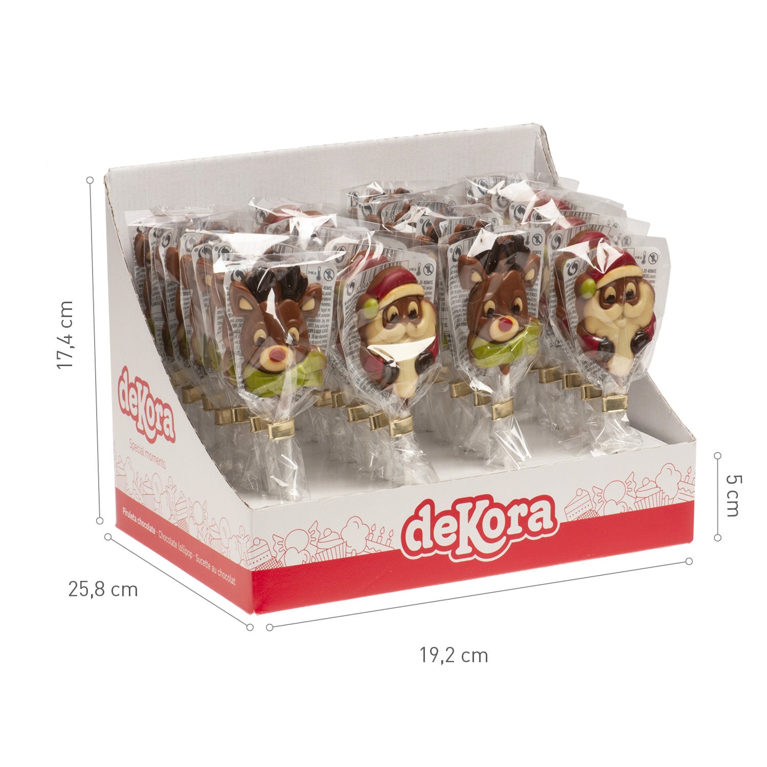 PIRULETAS CHOCOLATE NAVIDAD 20GR  2 MODELOS SURT.