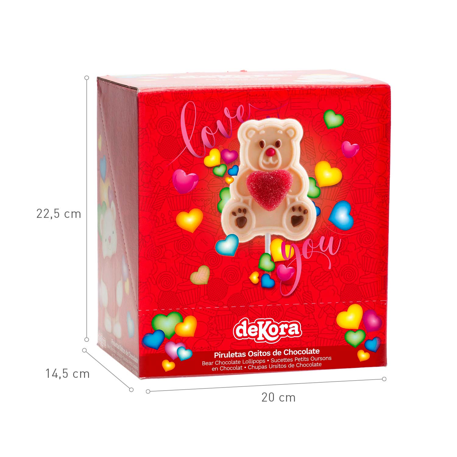 BEAR WITH JELLY HEART WHITE CHOCOLATE LOLLIPOP 45G