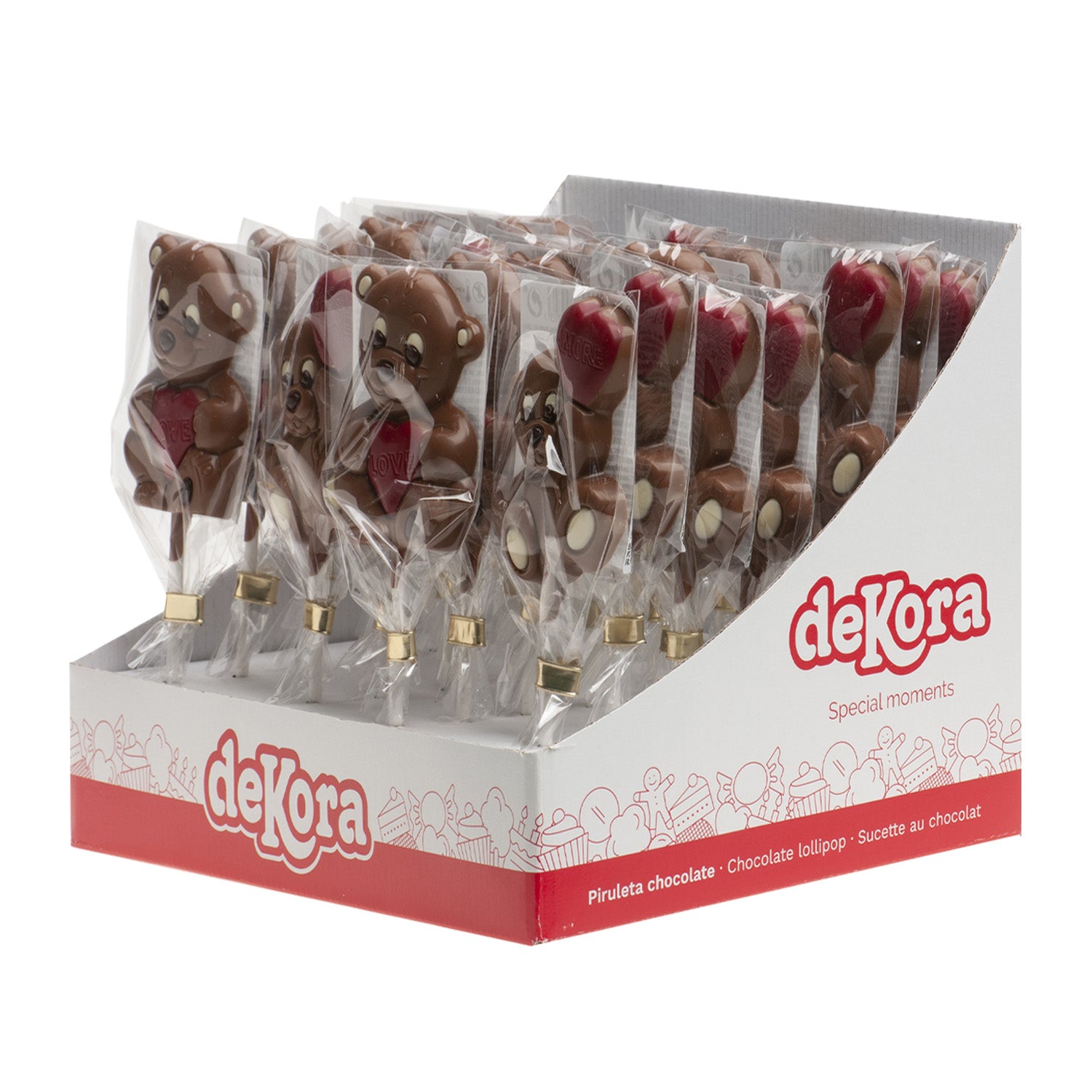 PIRULETAS CHOCOLATE OSITO SAN VALENTÍN 30GR
