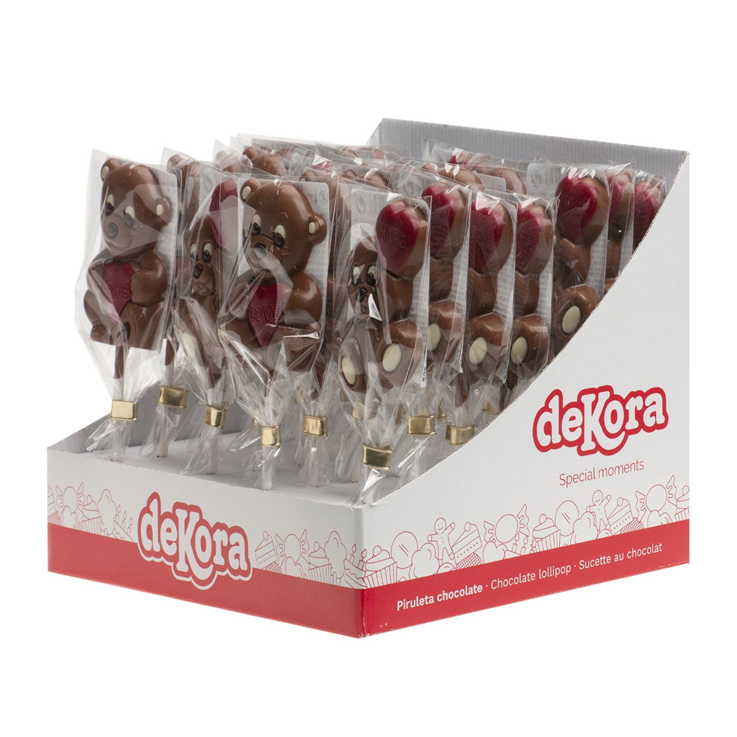 PIRULETAS CHOCOLATE OSITO SAN VALENTÍN 30GR