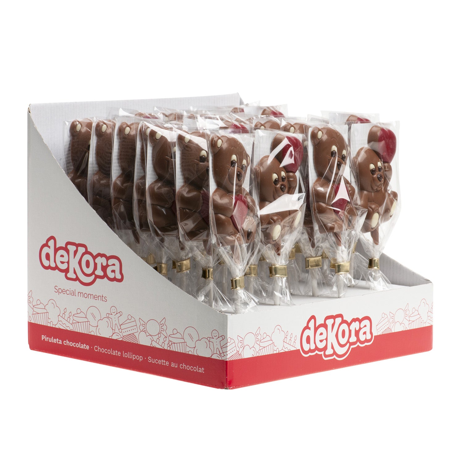 PIRULETAS CHOCOLATE OSITO SAN VALENTÍN 30GR