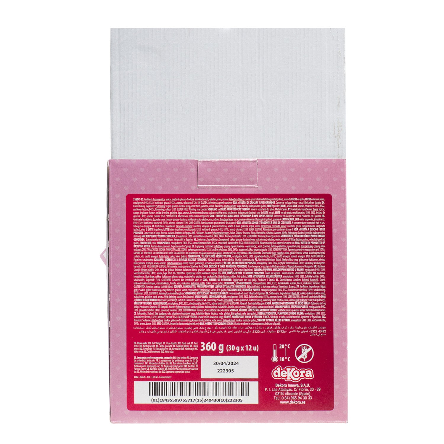 SUCETTE GUIMAUVE ET CHOCOLAT CŒURS ROSE/BLANC 30GR