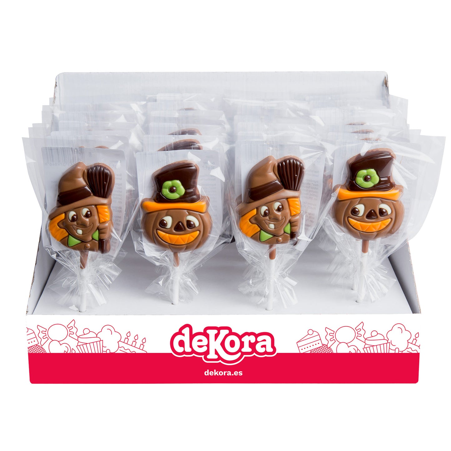 PIRULETAS CHOCOLATE HALLOWEEN 2 MOD.SURT. 20GR