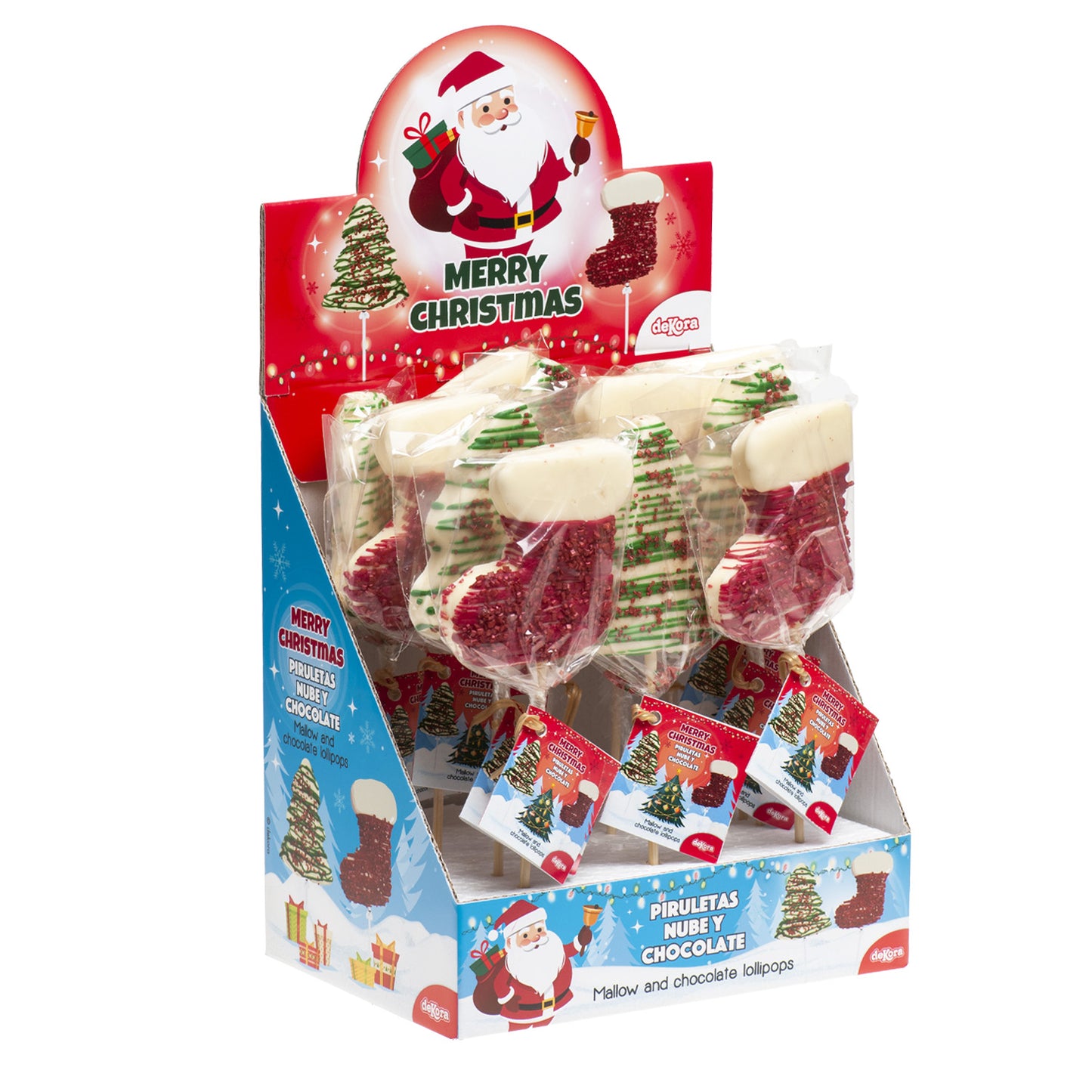 PIRULETA NUBE Y CHOCOLATE SURTIDO BOTA Y ÁRBOL NAVIDAD 30GR