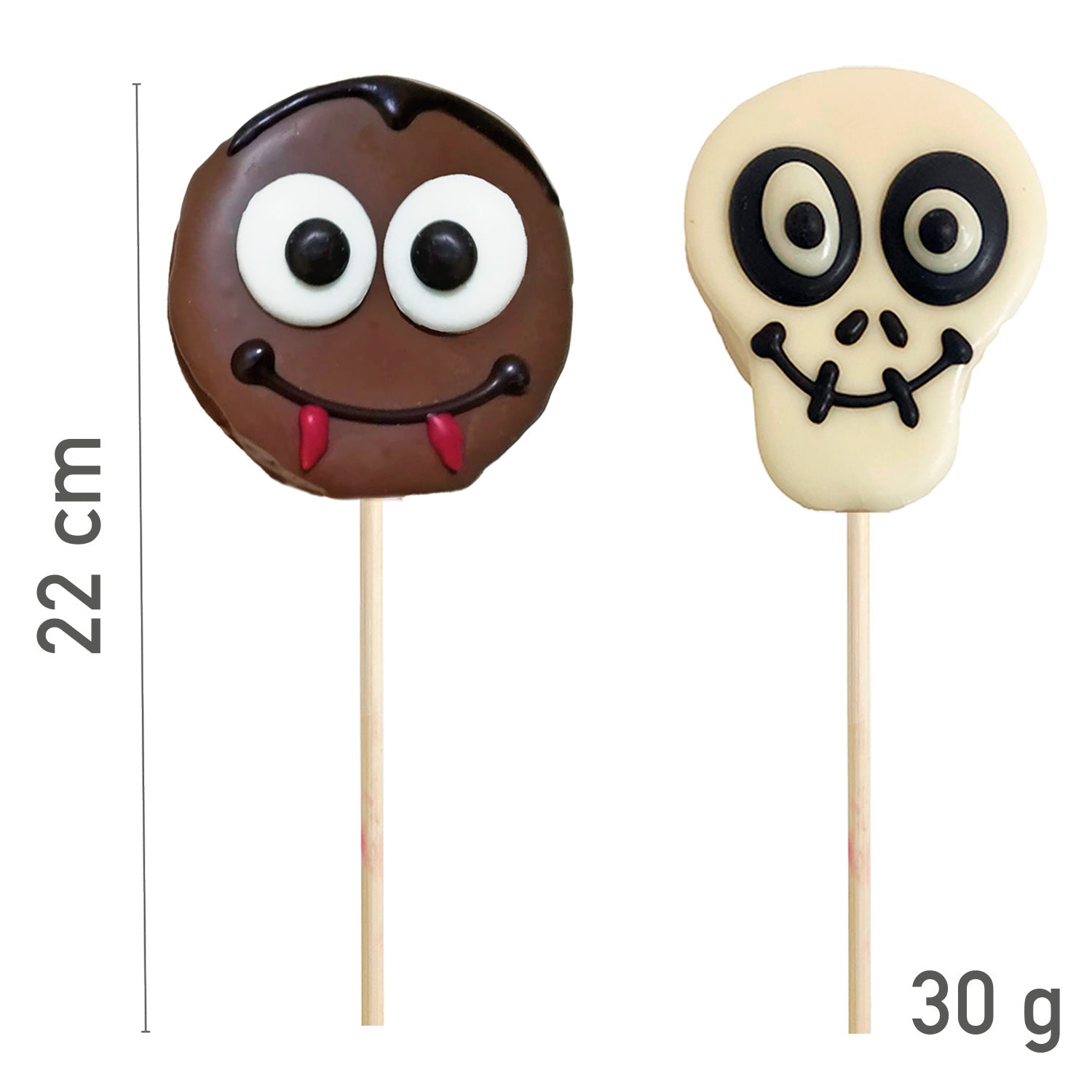 CHUPA-CHUPA DE MALVA COM CHOCOLATE SURT.HALLOWEEN 30G