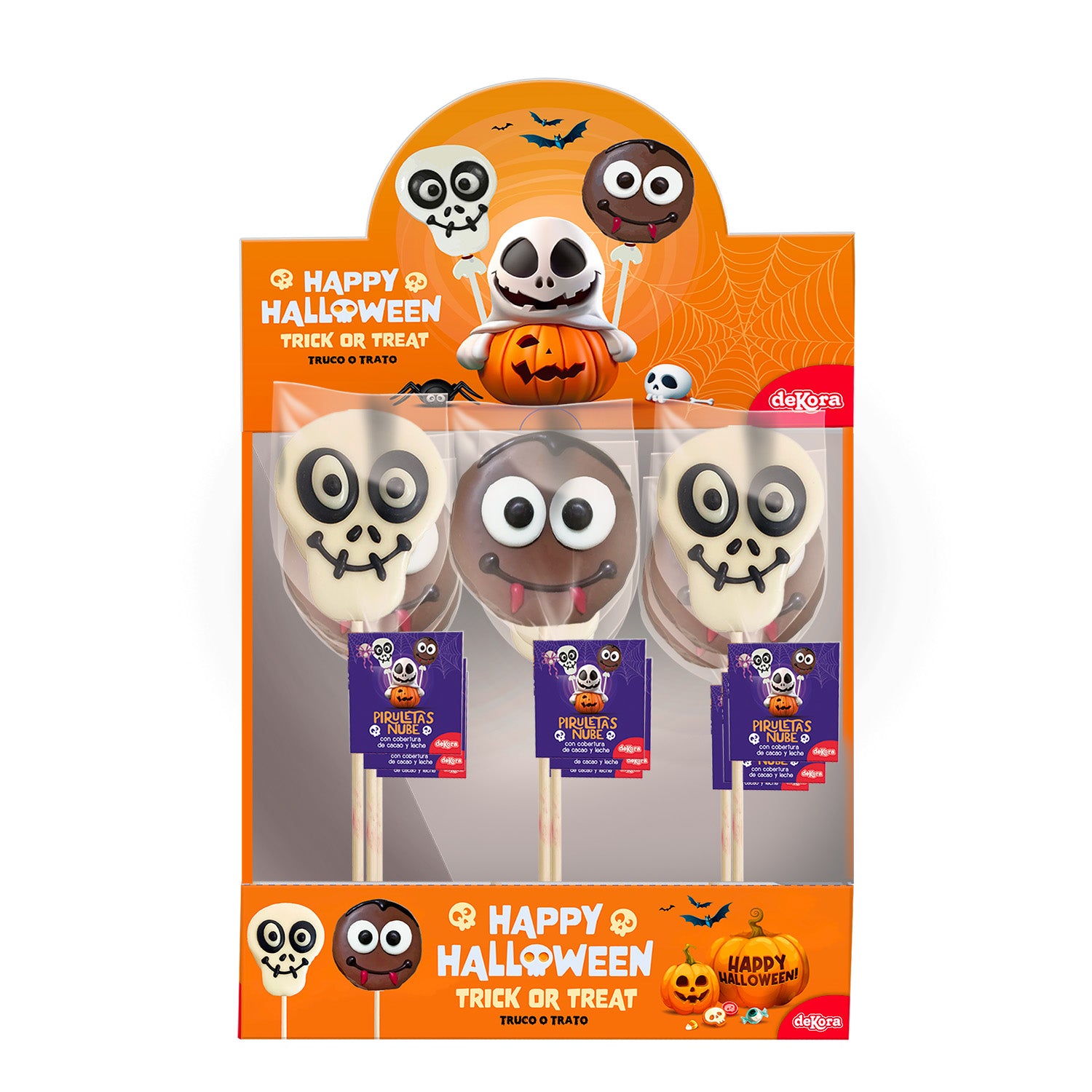 PIRULETA MALLOW CHOC SURT.HALLOWEEN 30GR