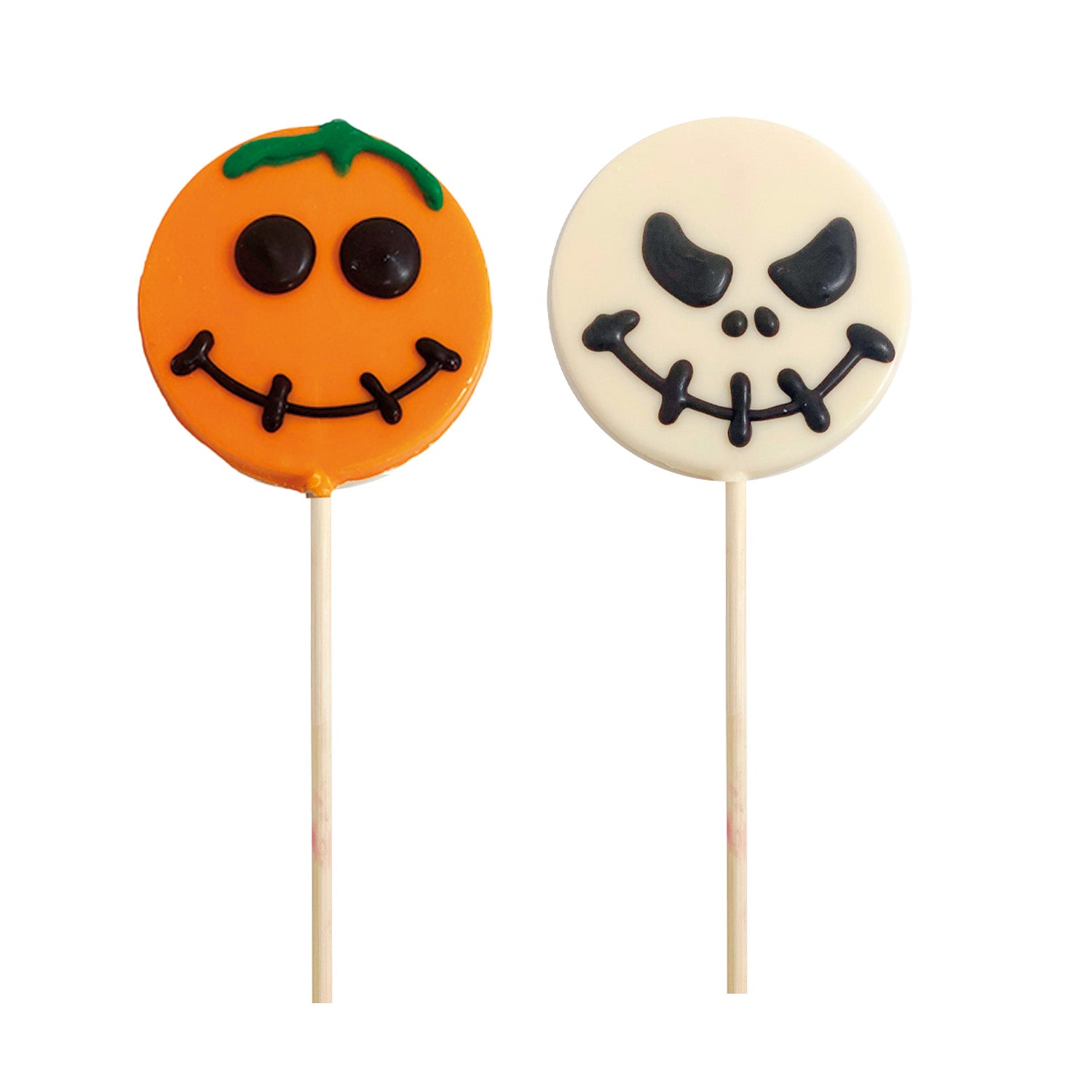 SUCETTES CHOCOLATÉES ASS. CITROUILLE ET TÊTE DE MORT 30GR