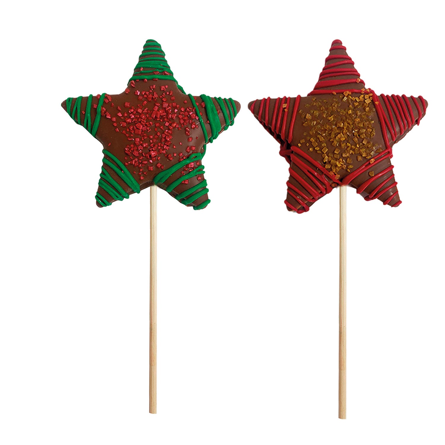 SUCETTE ÉTOILE DE NOËL EN GUIMAUVE ET CHOCOLAT 30GR