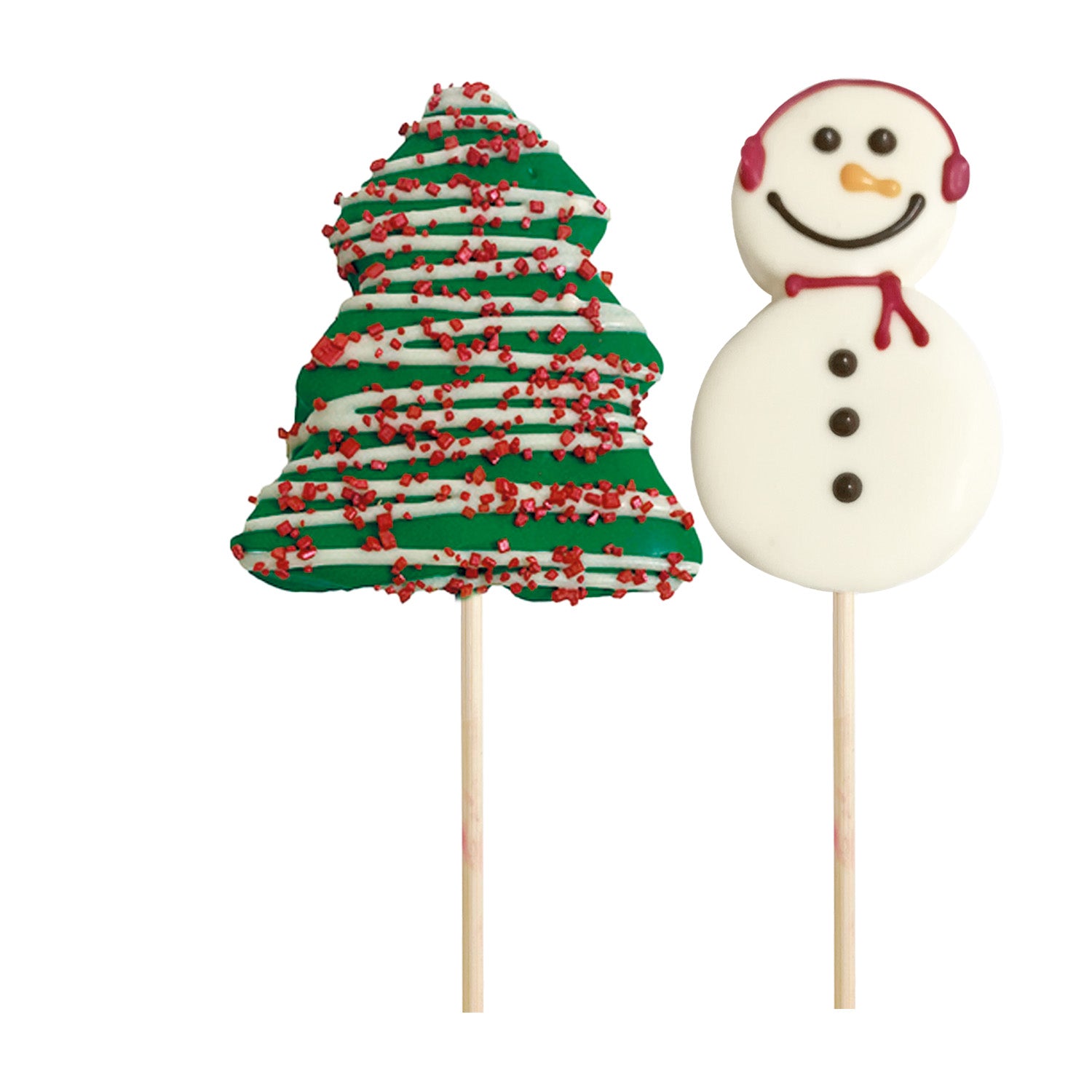 PIRULETA MALLOW CHOC ARBOL Y MUÑECO DE NIEVE 30GR