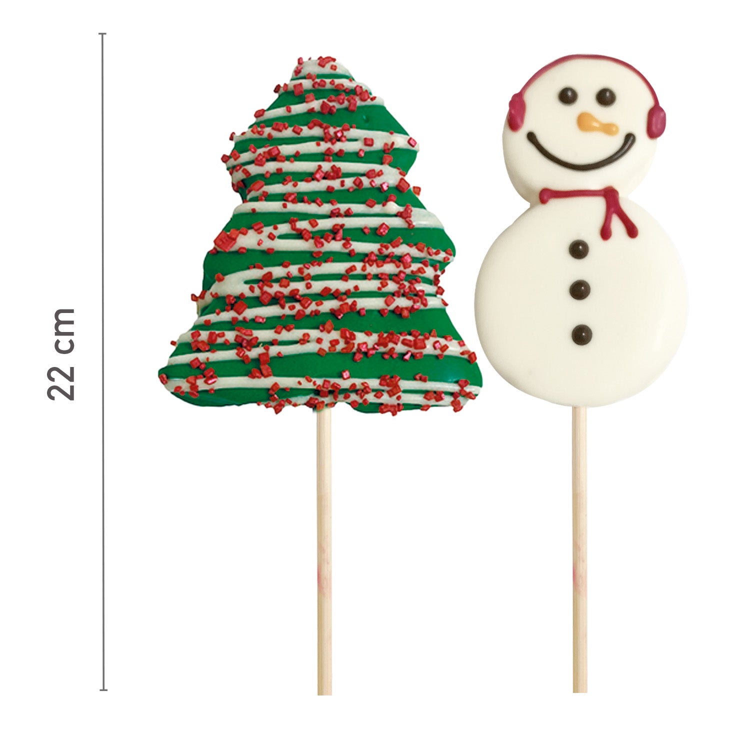 PIRULETA MALLOW CHOC ARBOL Y MUÑECO DE NIEVE 30GR