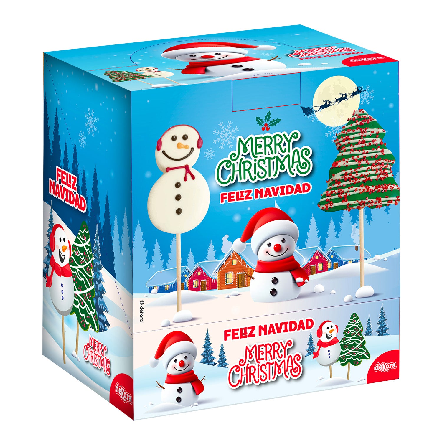 PIRULETA MALLOW CHOC ARBOL Y MUÑECO DE NIEVE 30GR