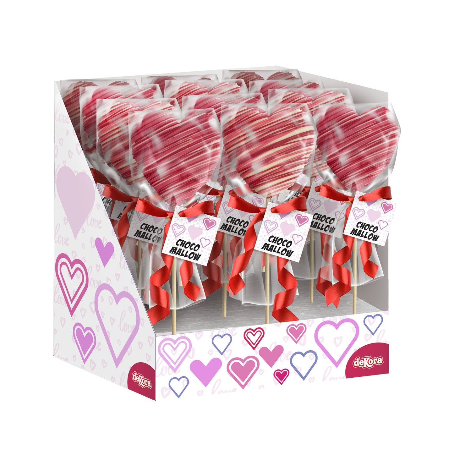 MALLOW LOLLIPOP AND CHOCOLATE HEART ASSORT.30GR