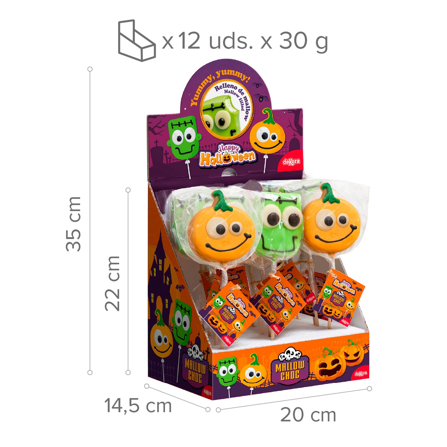 CHOCO MALLOW HALLOWEEN ASSORTED PUMPKIN AND FRANKI 30G