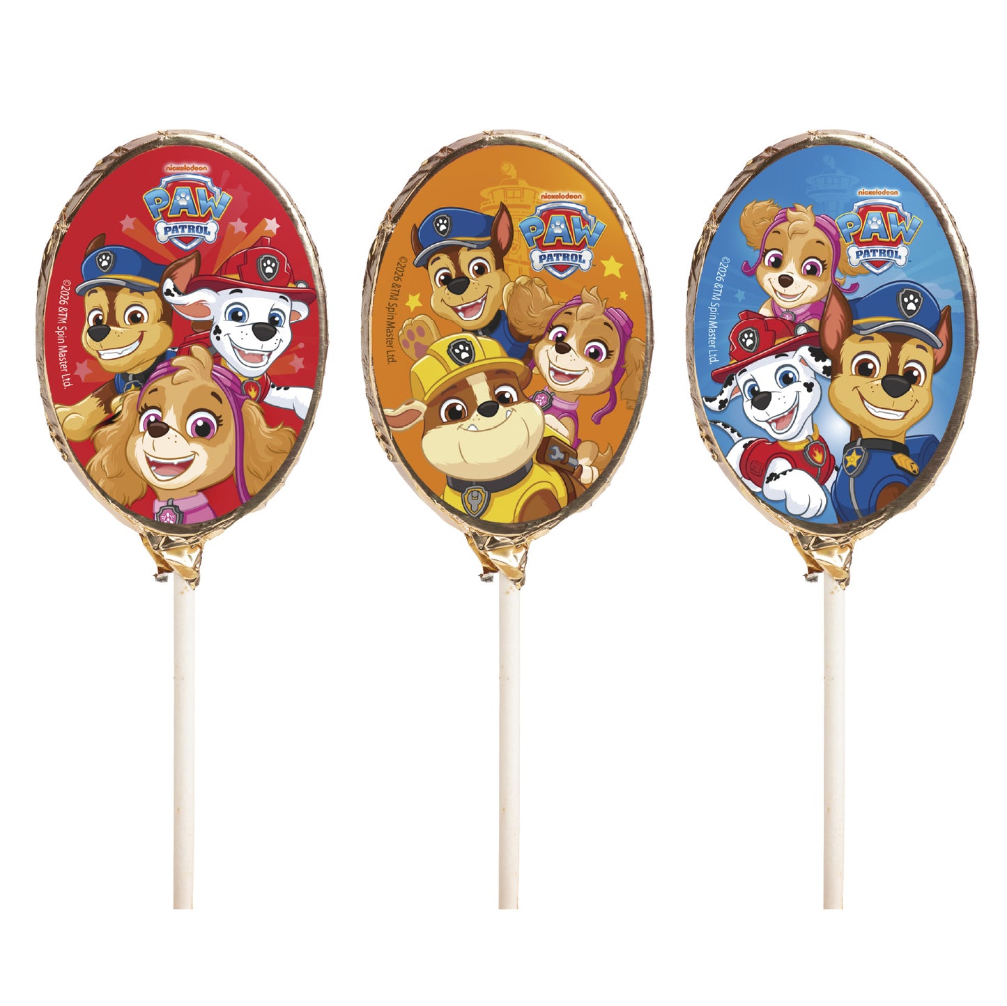 PIRULETAS CHOCOLATE SURTIDAS PAW PATROL  30GR