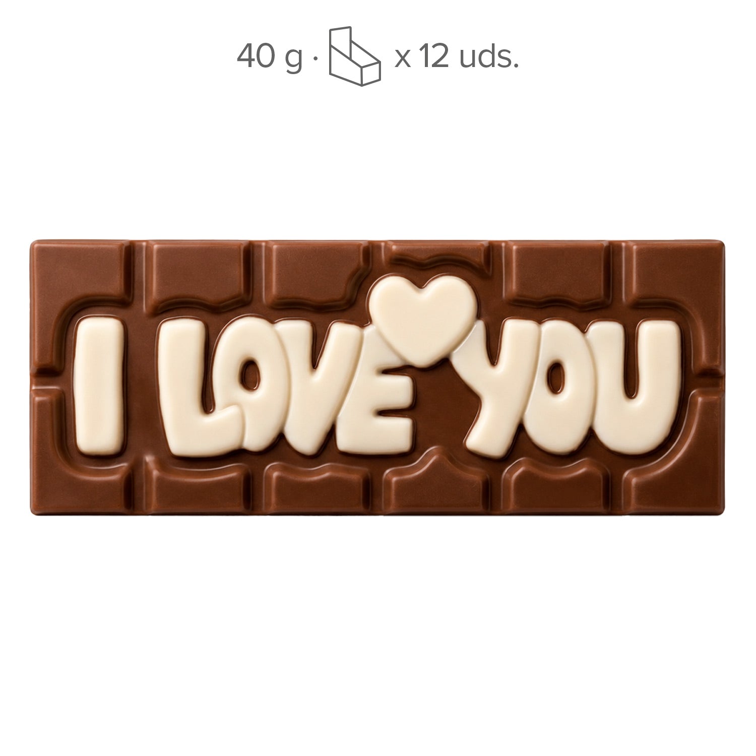 MINI TAVOLETTA DI CIOCCOLATO  I LOVE YOU 40GR